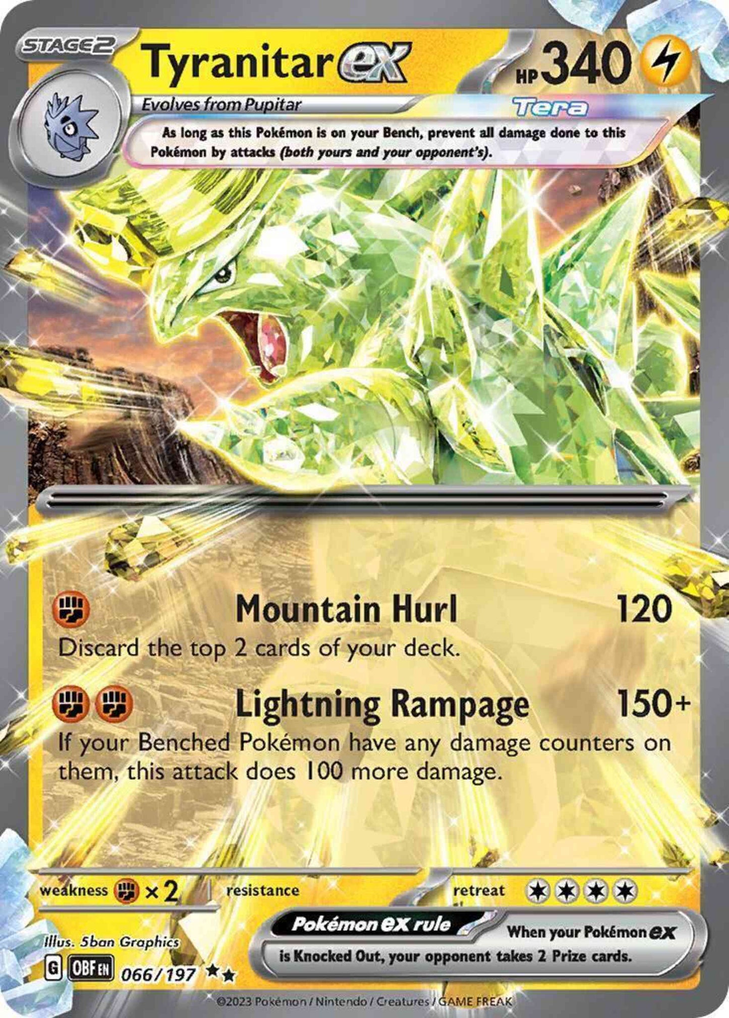 Tyranitar ex - 066/197 - Double Rare [sv03-066] [Ultra]
