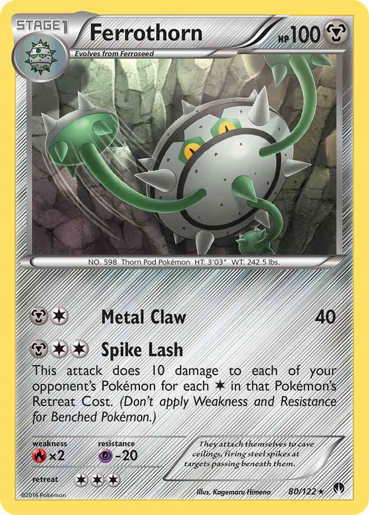 Ferrothorn - 80/122 - Rare [xy9-80] [Reverse Holo]