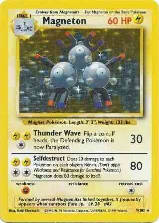 Magneton - 9/102 - Rare - Shadowless [base1S-9] [Holo]