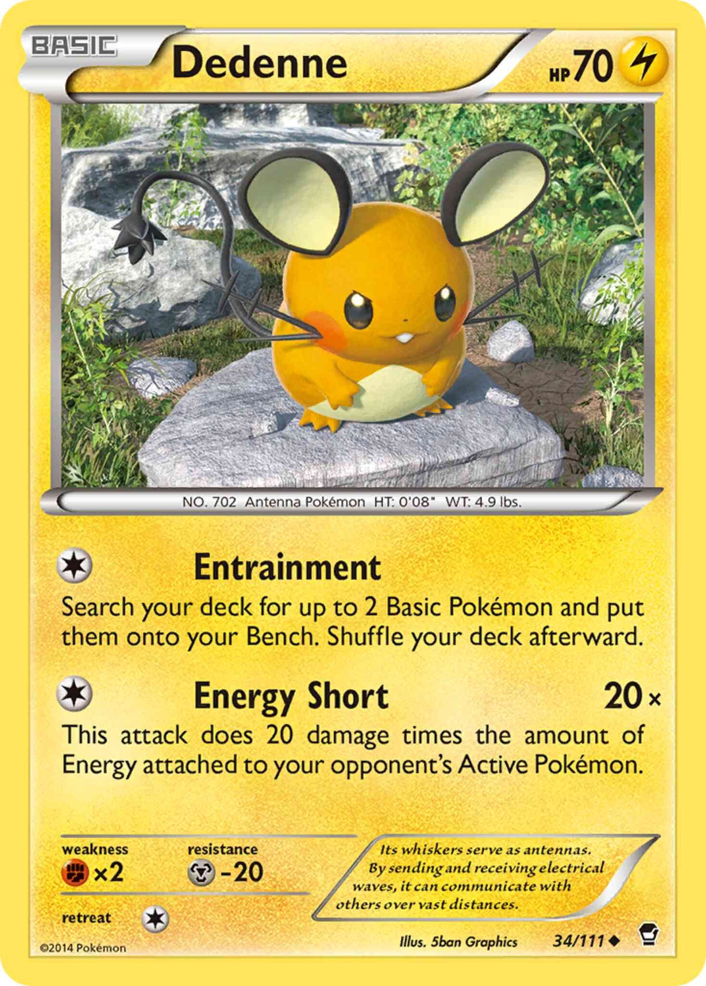 Dedenne - 34/111 - Uncommon [xy3-34] [Reverse Holo]