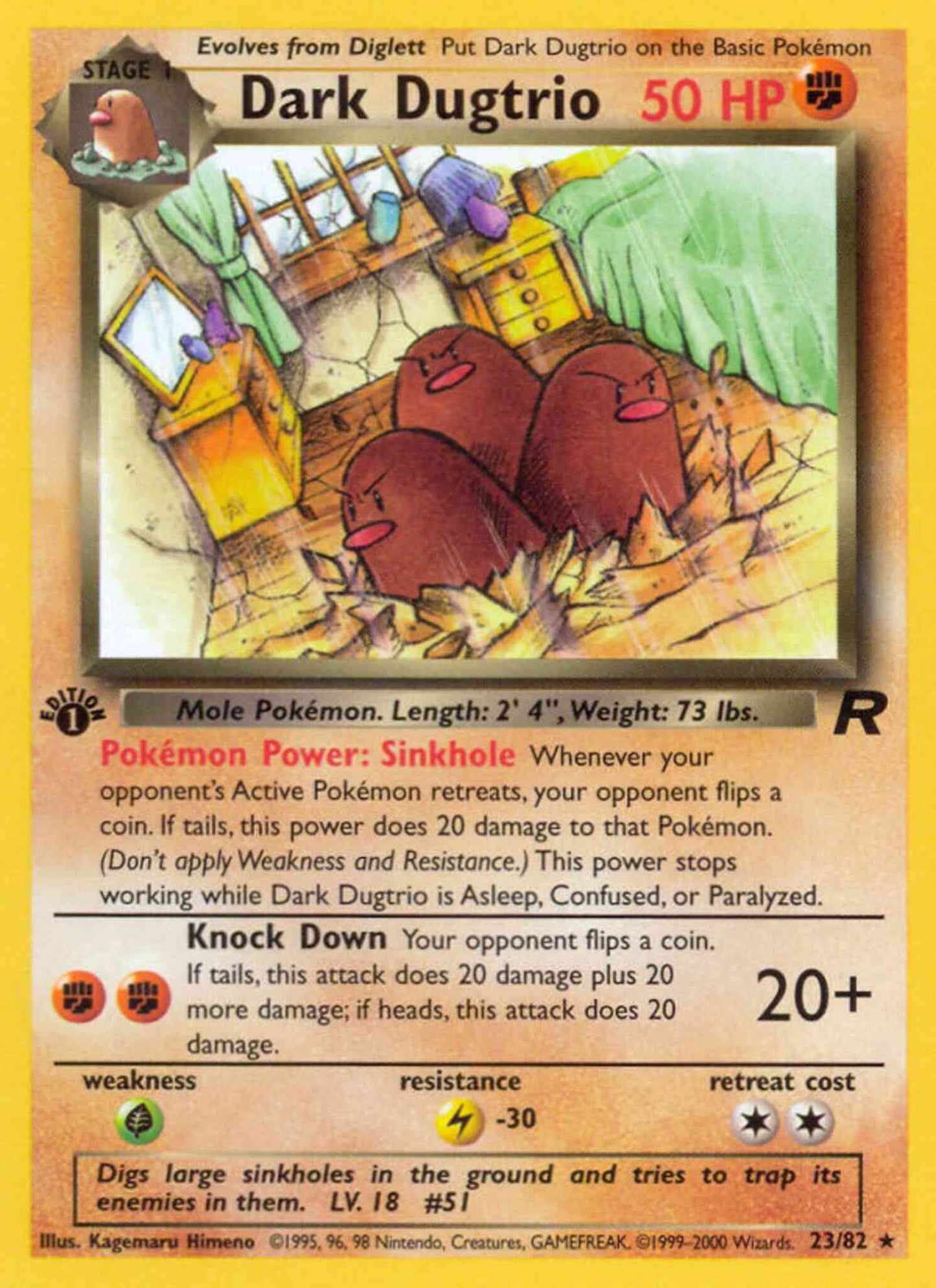 Dark Dugtrio - 23/82 - Rare - 1st Edition [base5-23] [Non-Holo]