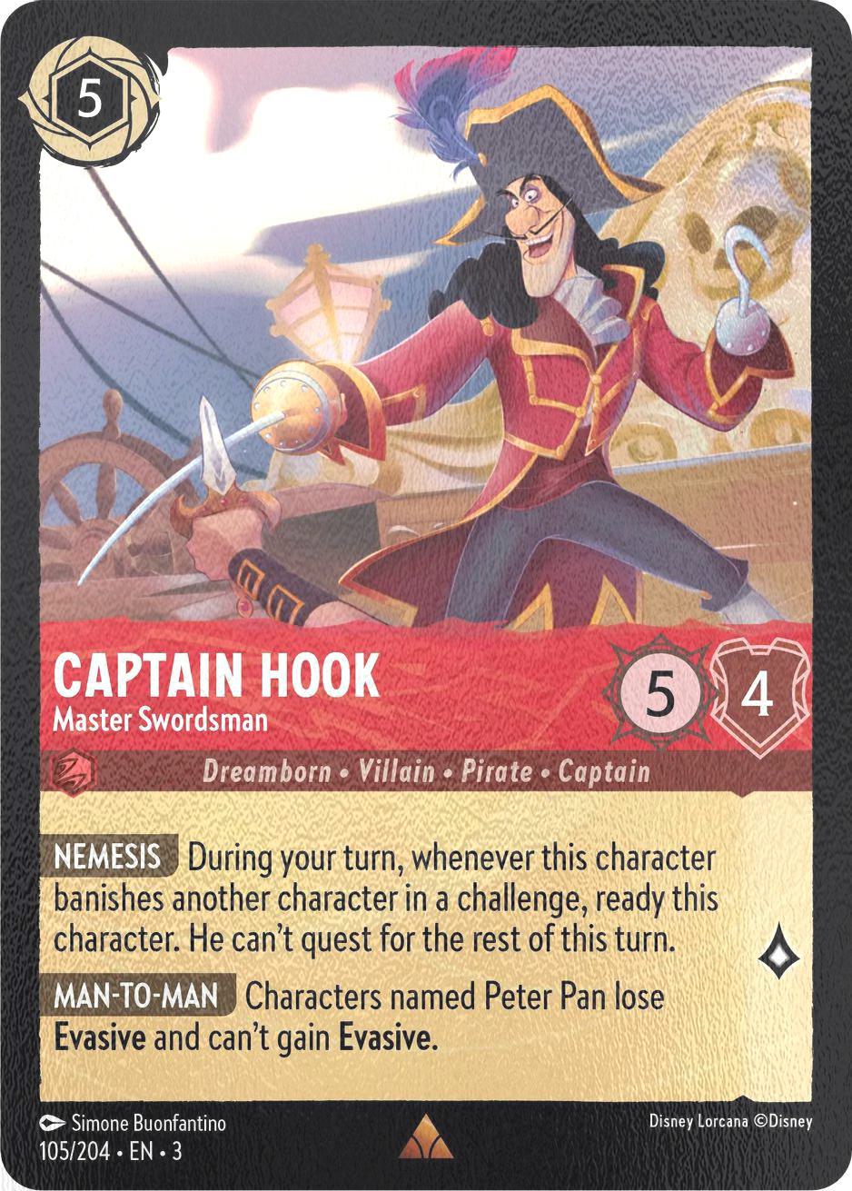 Captain Hook - Master Swordsman - 105/204 [Into the Inklands] [Cold Foil]