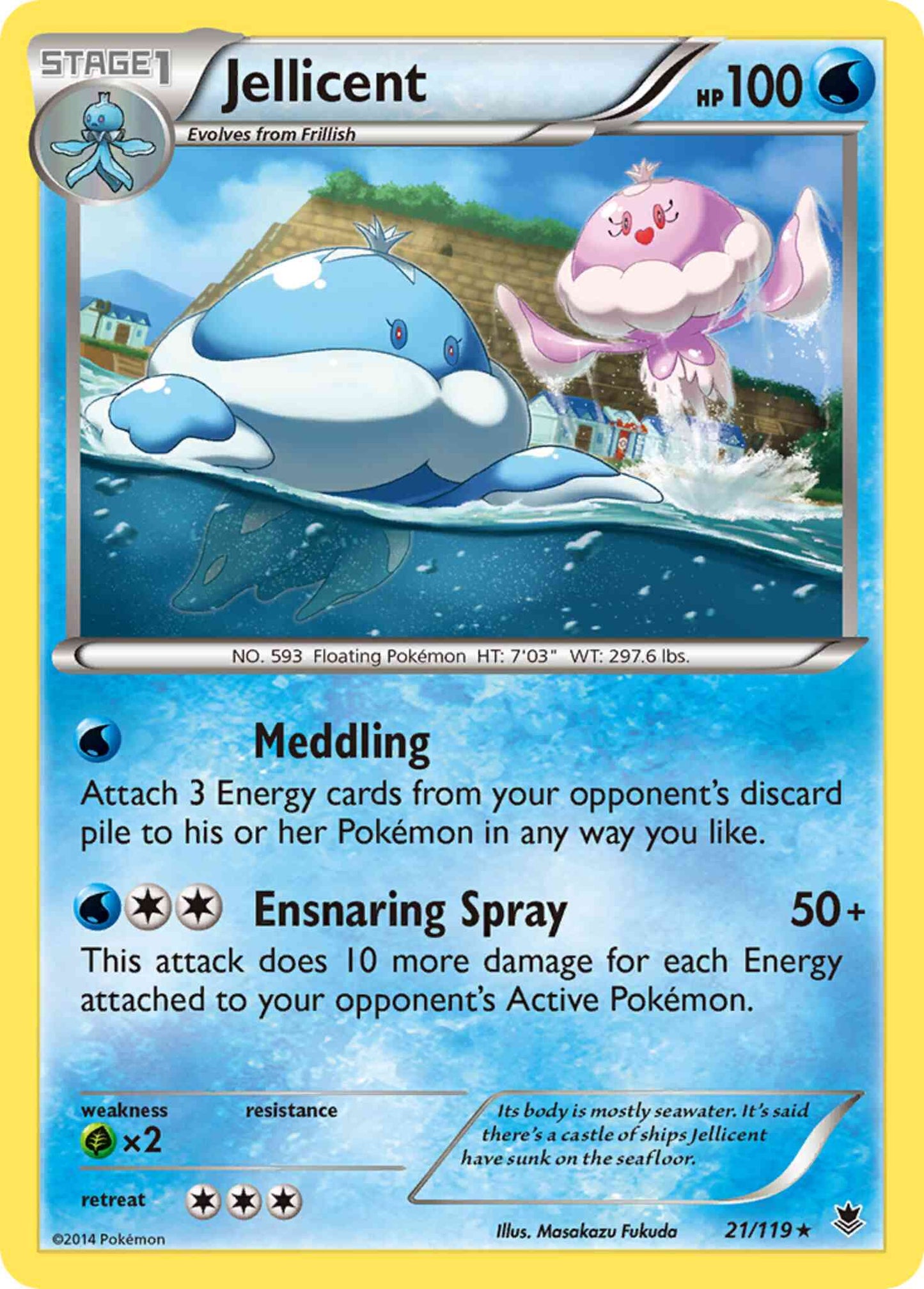 Jellicent - 21/119 - Rare [xy4-21] [Reverse Holo]