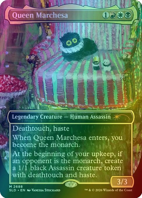 Queen Marchesa [2688] [Borderless] [Purr Majesty] [Secret Lair Drop] [Foil]