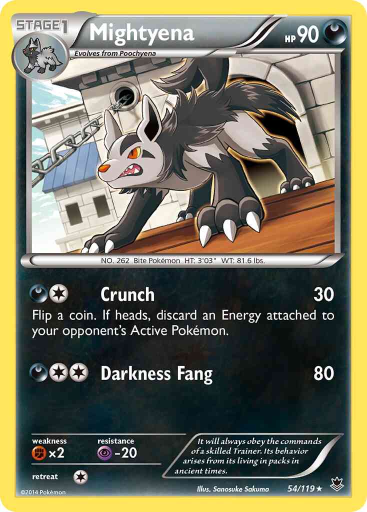Mightyena - 54/119 - Rare [xy4-54] [Non-Holo]