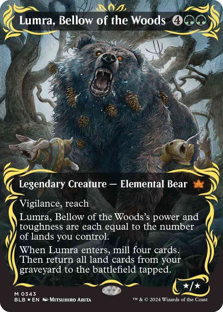 Lumra, Bellow of the Woods [343] [Borderless] [Anime] [Bloomburrow] [Raised Foil]