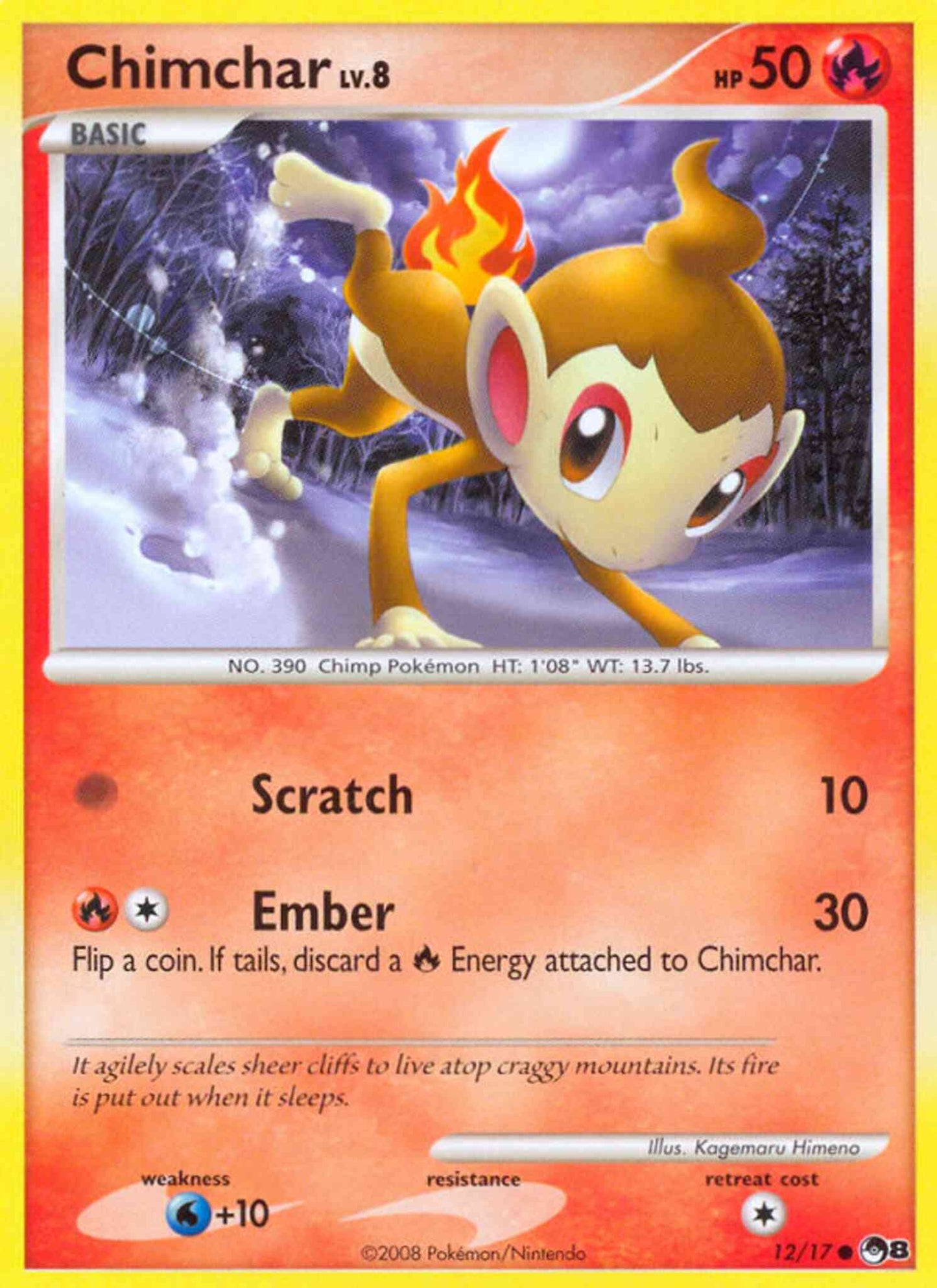 Chimchar - 12/17 - Common [pop8-12] [Non-Holo]