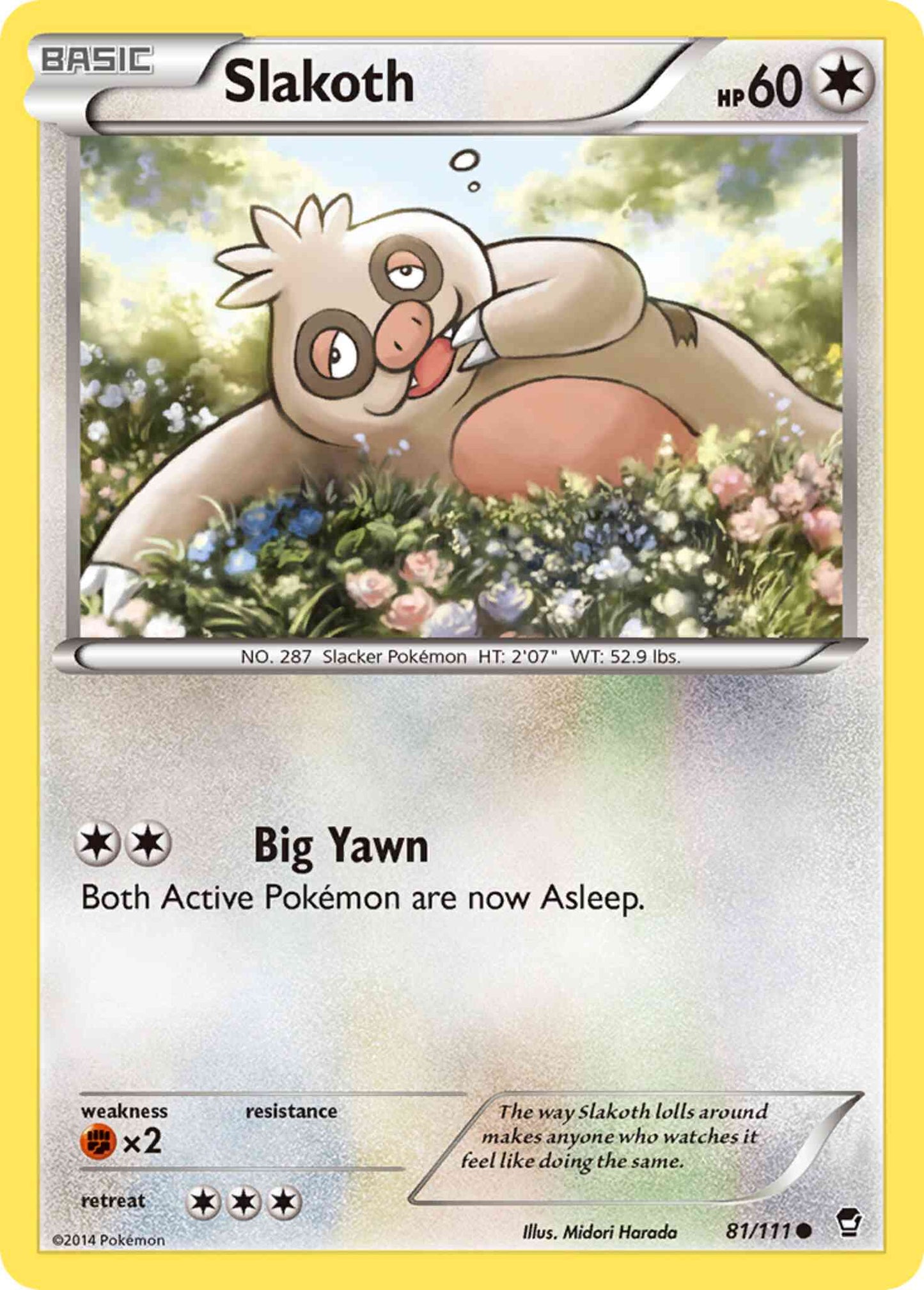 Slakoth - 81/111 - Common [xy3-81] [Reverse Holo]
