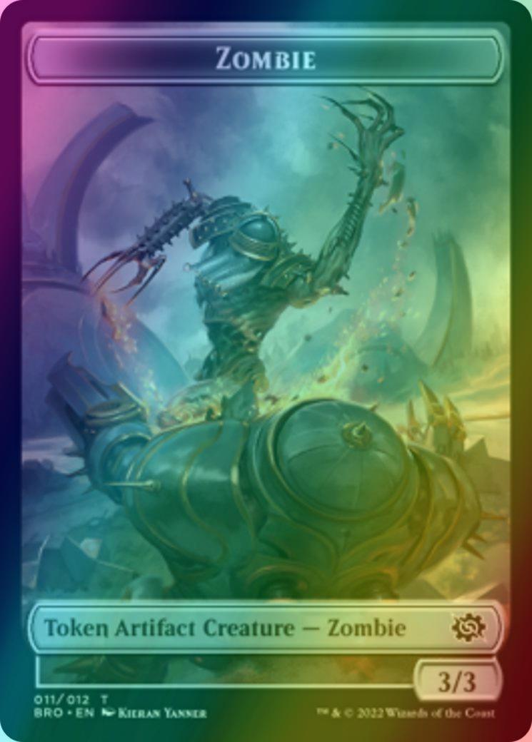 Powerstone Token (07) // Zombie Token (11) [The Brothers' War: Tokens] [Foil]