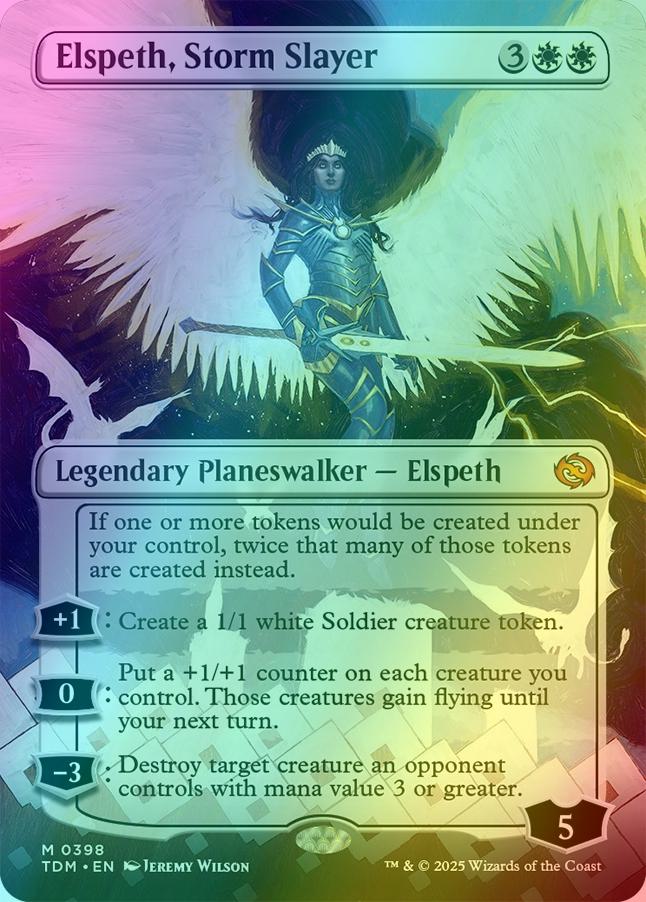 Elspeth, Storm Slayer [398] [Borderless] [Tarkir: Dragonstorm] [Foil]