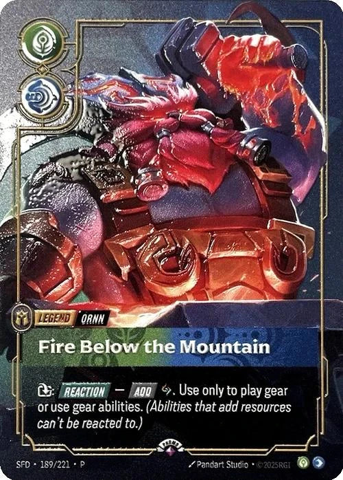 Fire Below the Mountain (Ornn) (Metal) (Prize Wall) - 189/221 [Riftbound Organized Play Promotional Cards] [Non-Foil]