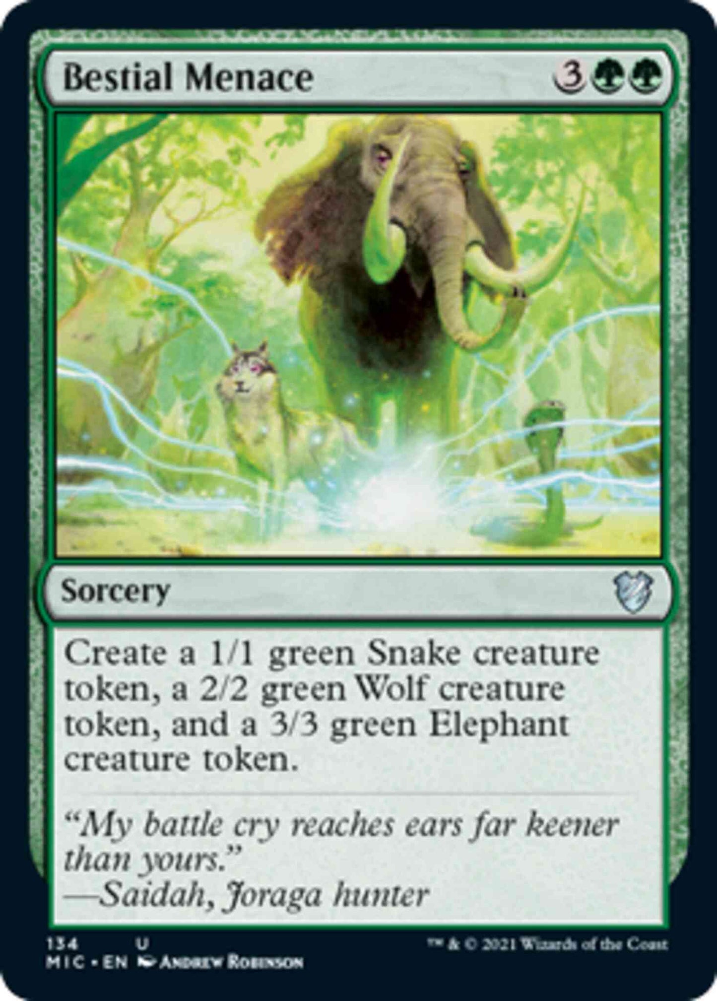 Bestial Menace [134] [Innistrad: Midnight Hunt: Commander] [Non-Foil]