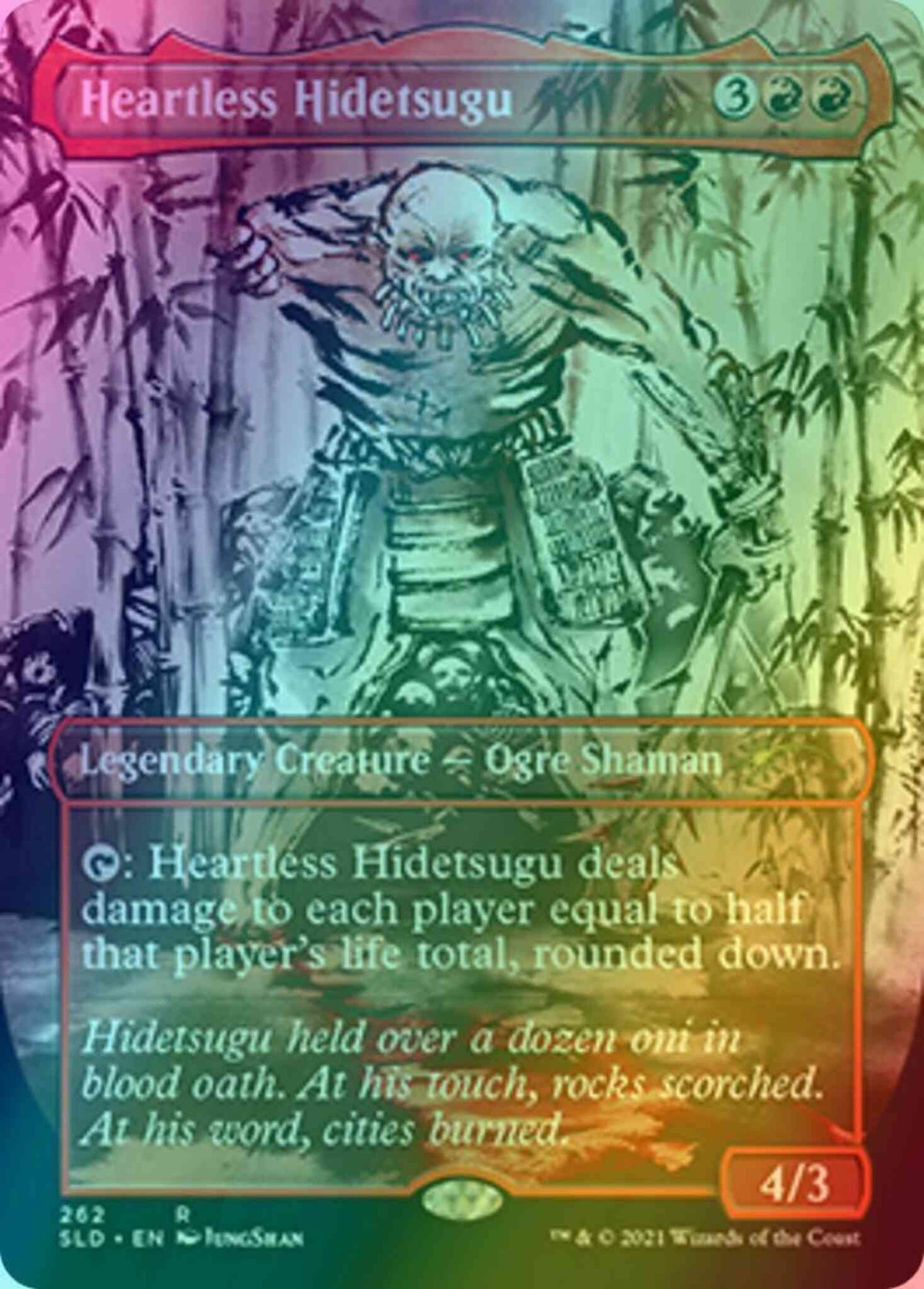 Heartless Hidetsugu [0262] [Borderless] [Kamigawa Ink] [Secret Lair Drop] [Foil]