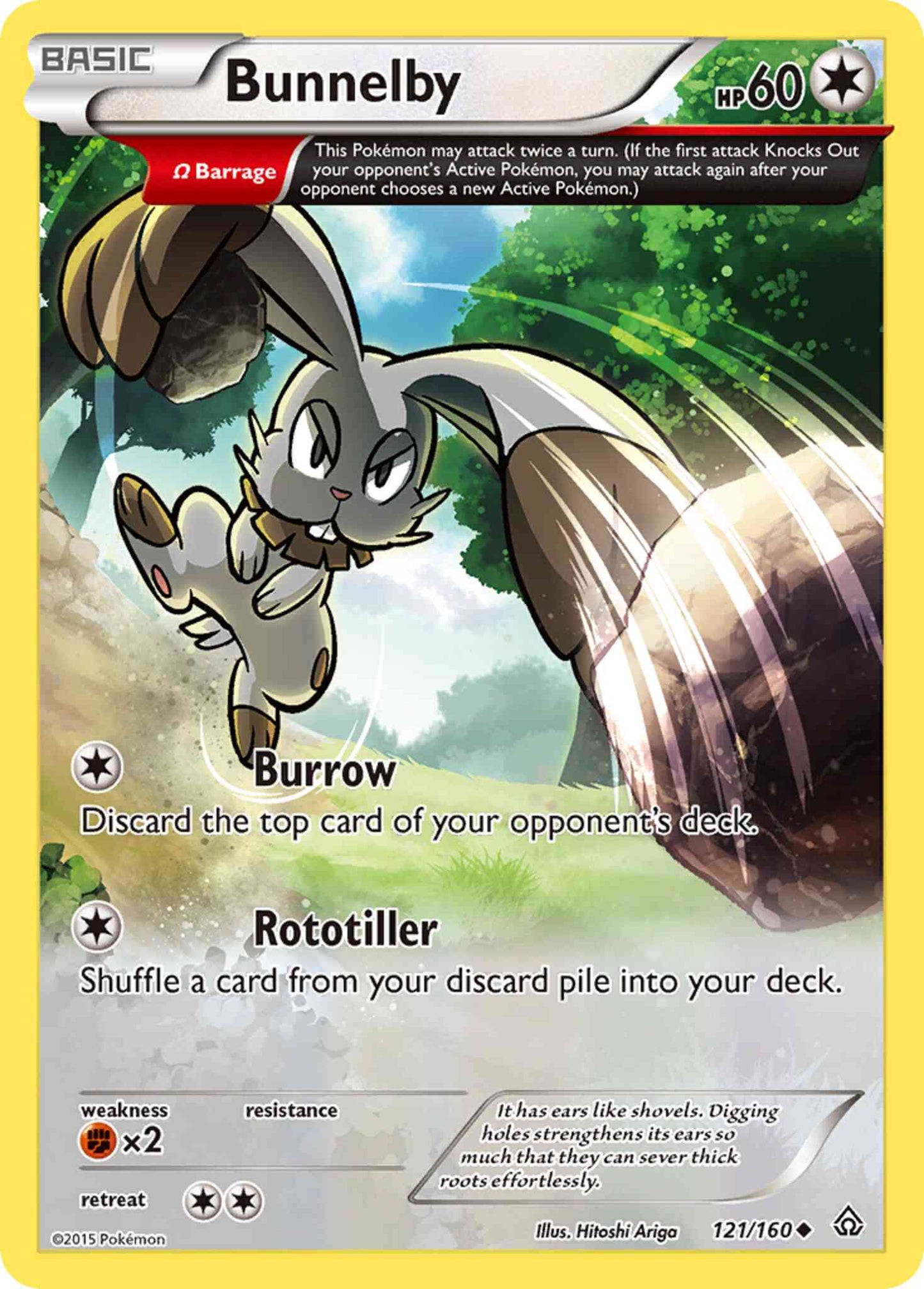 Bunnelby - 121/160 - Uncommon [xy5-121] [Non-Holo]