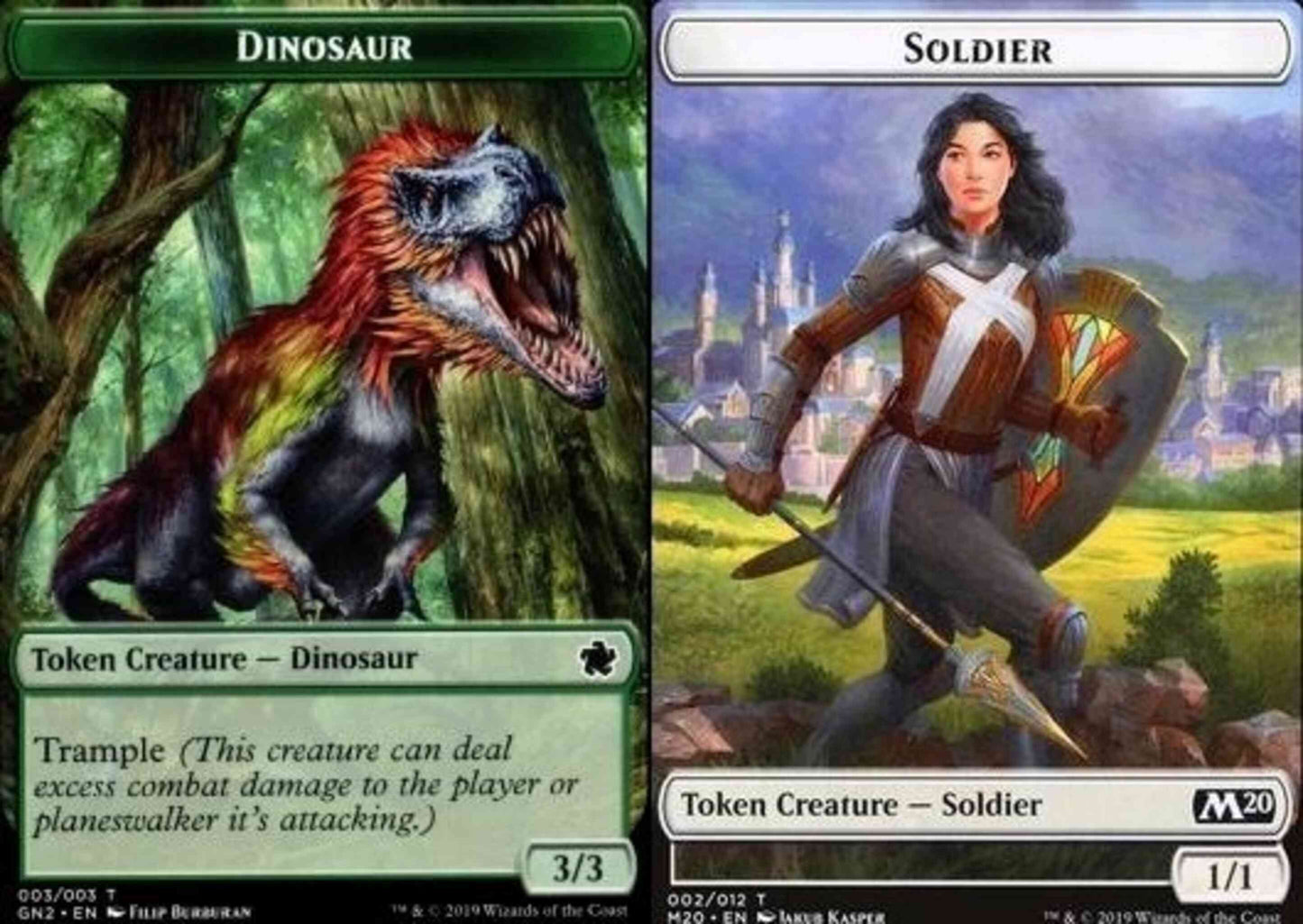 Dinosaur Token (03) // Soldier Token (02) [Game Night 2019 Tokens] [Non-Foil]