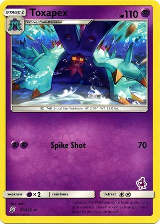 Toxapex - 97/236 - Rare - Mewtwo Stamp [BA01-10] [Non-Holo]