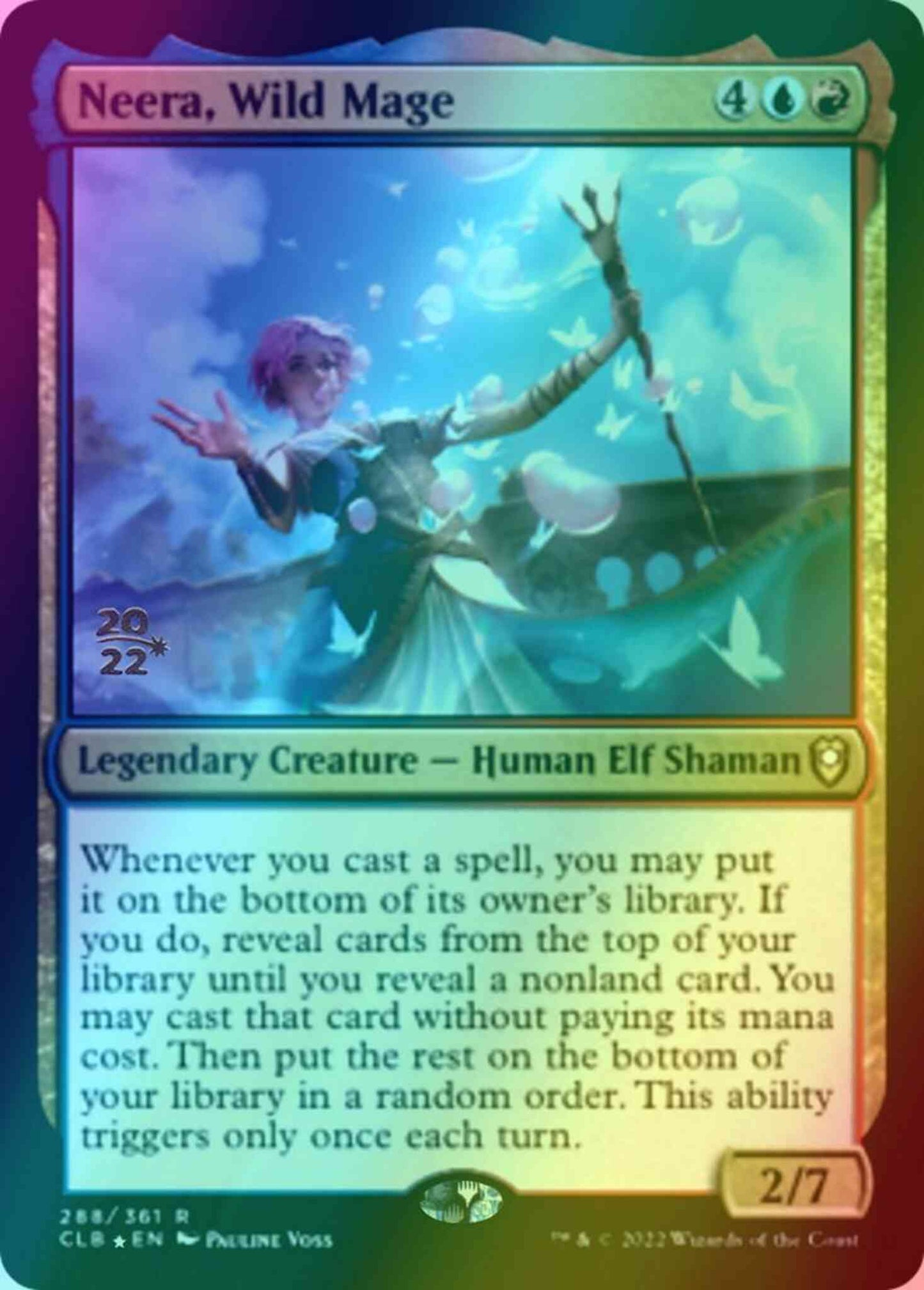 Neera, Wild Mage [288s] [Prerelease] [Commander Legends: Battle for Baldur's Gate: Promos] [Foil]