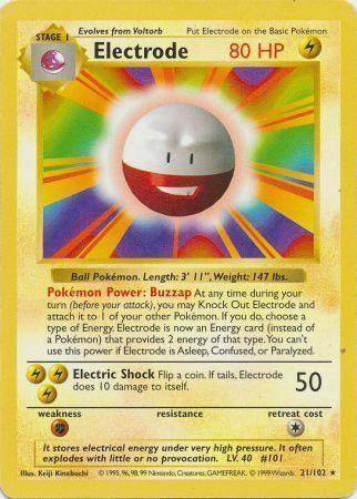 Electrode - 21/102 - Rare - Shadowless [base1S-21] [Non-Holo]