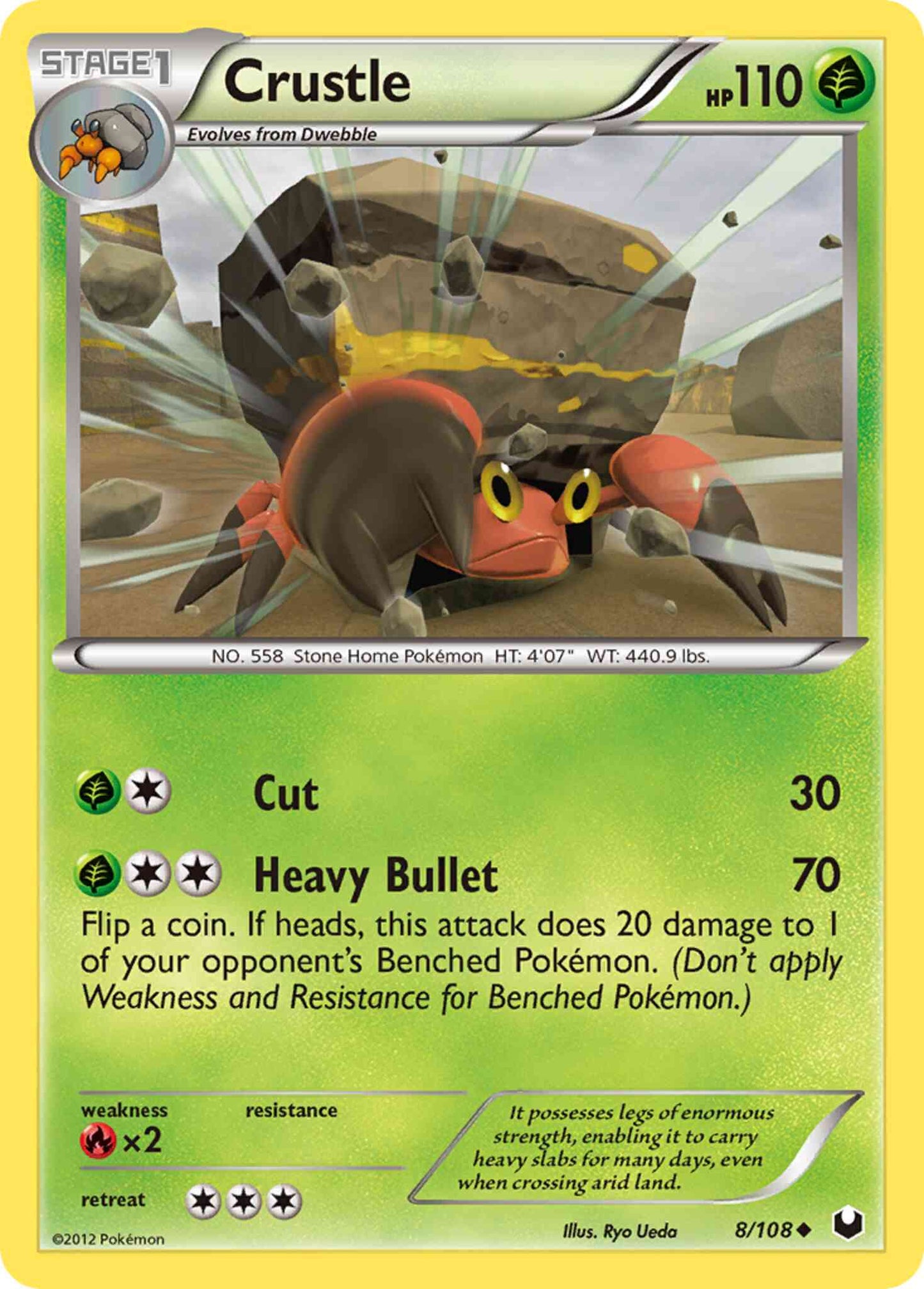 Crustle - 8/108 - Uncommon [bw5-8] [Reverse Holo]