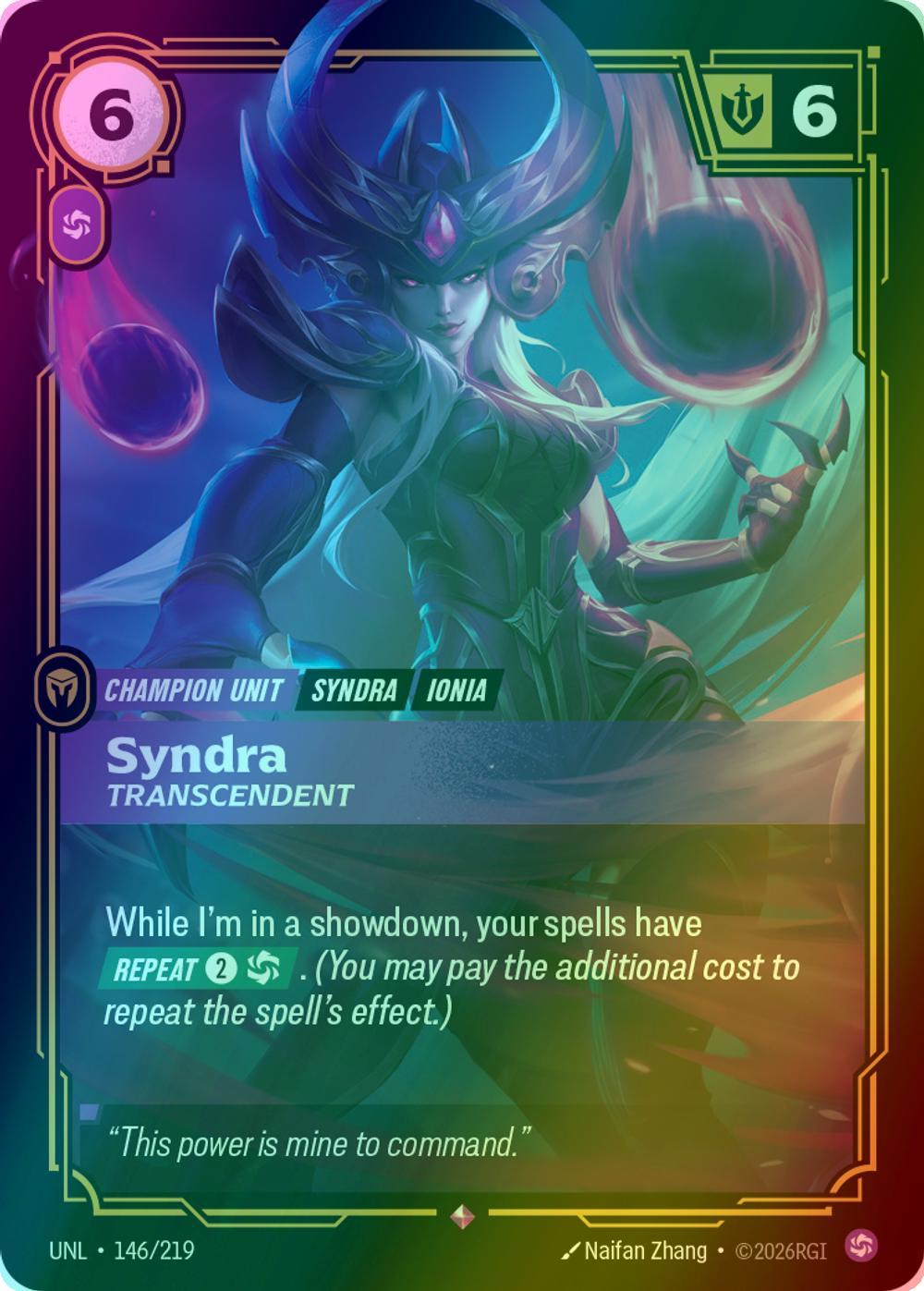 Syndra - Transcendent - 146/219 [Unleashed] [Foil]