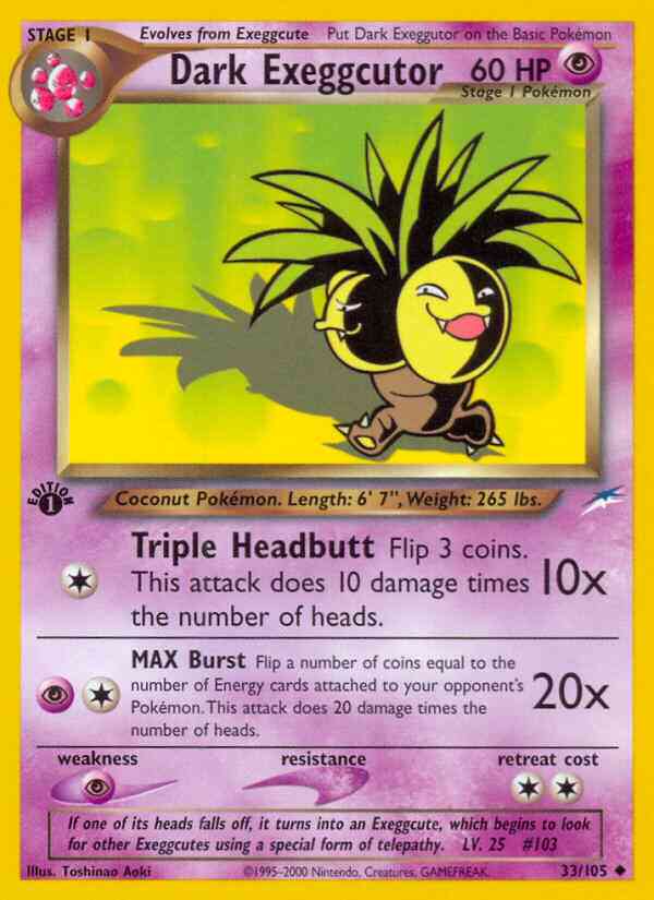 Dark Exeggutor - 33/105 - Uncommon - 1st Edition [neo4-33] [Non-Holo]