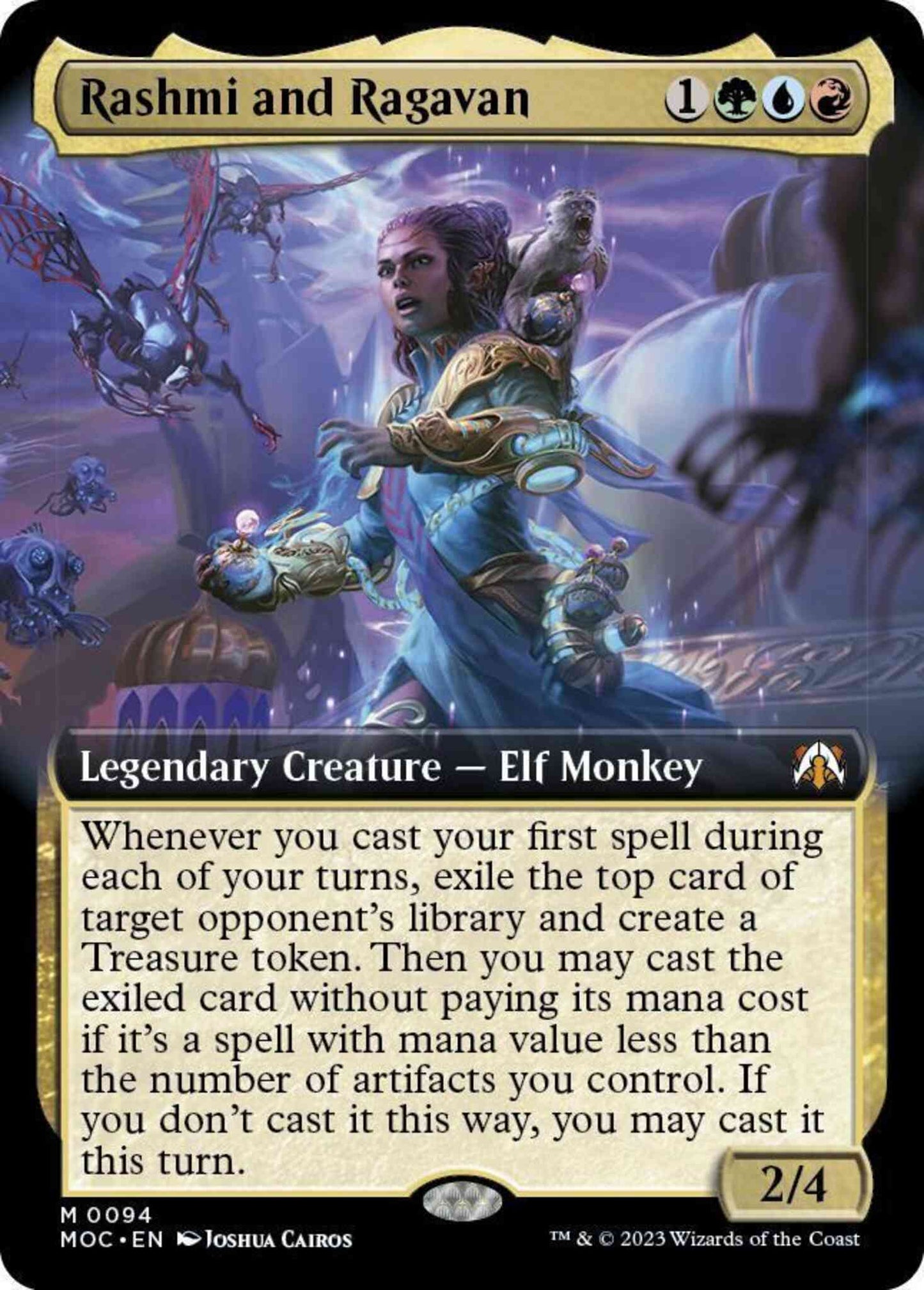 Rashmi and Ragavan [94] [Extended Art] [March of the Machine: Commander] [Non-Foil]