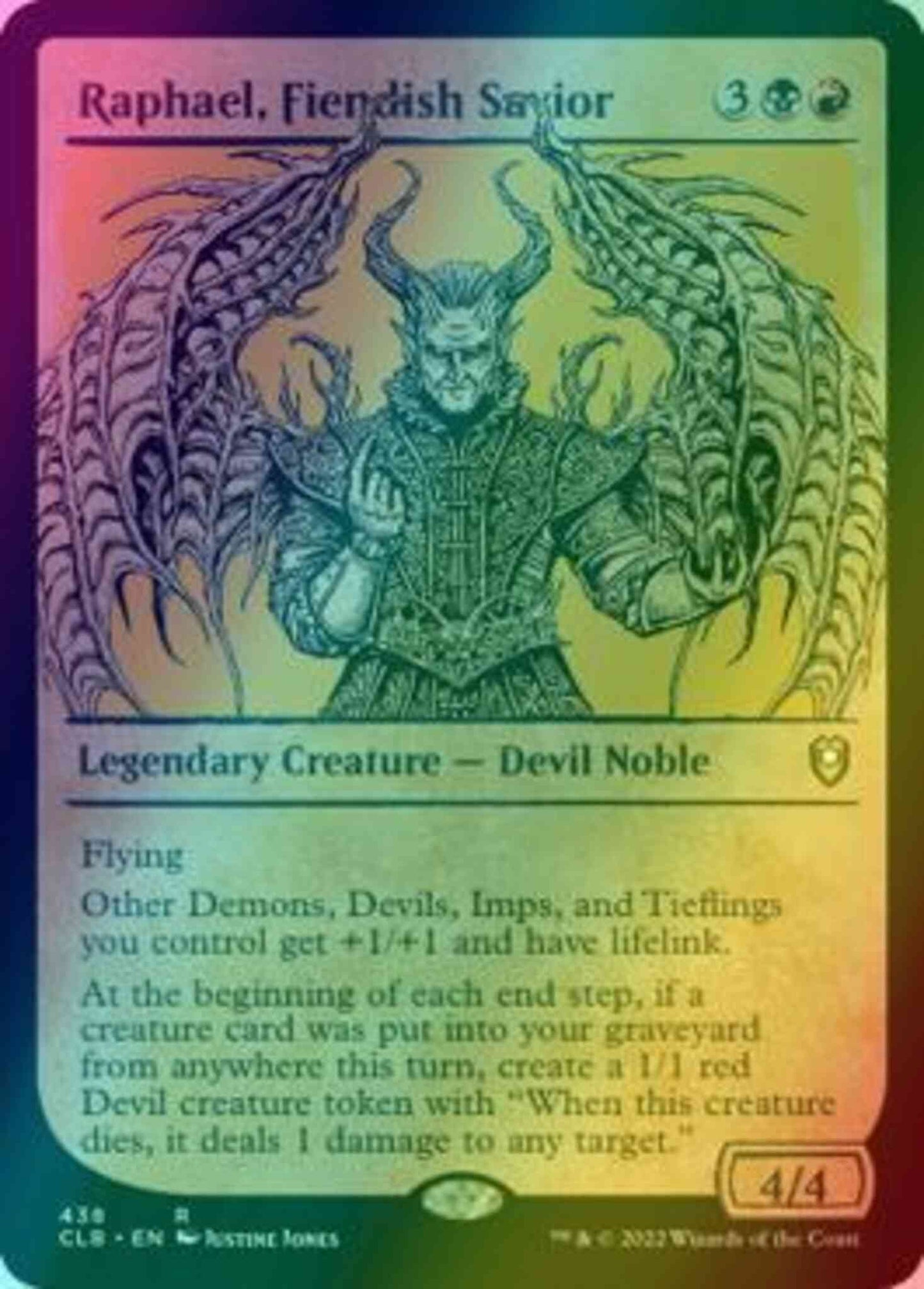 raphael mtg card EDH Deck | Demon Tribal Commander Deck He enters tapped and attacking.) Attacking creatures you control have double strike Magic: The Gathering Raphael, Fiendish