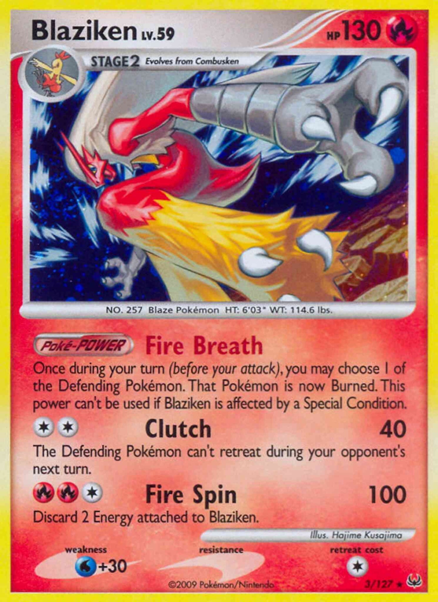 Blaziken - 3/127 - Rare Holo [pl1-3] [Reverse Holo]