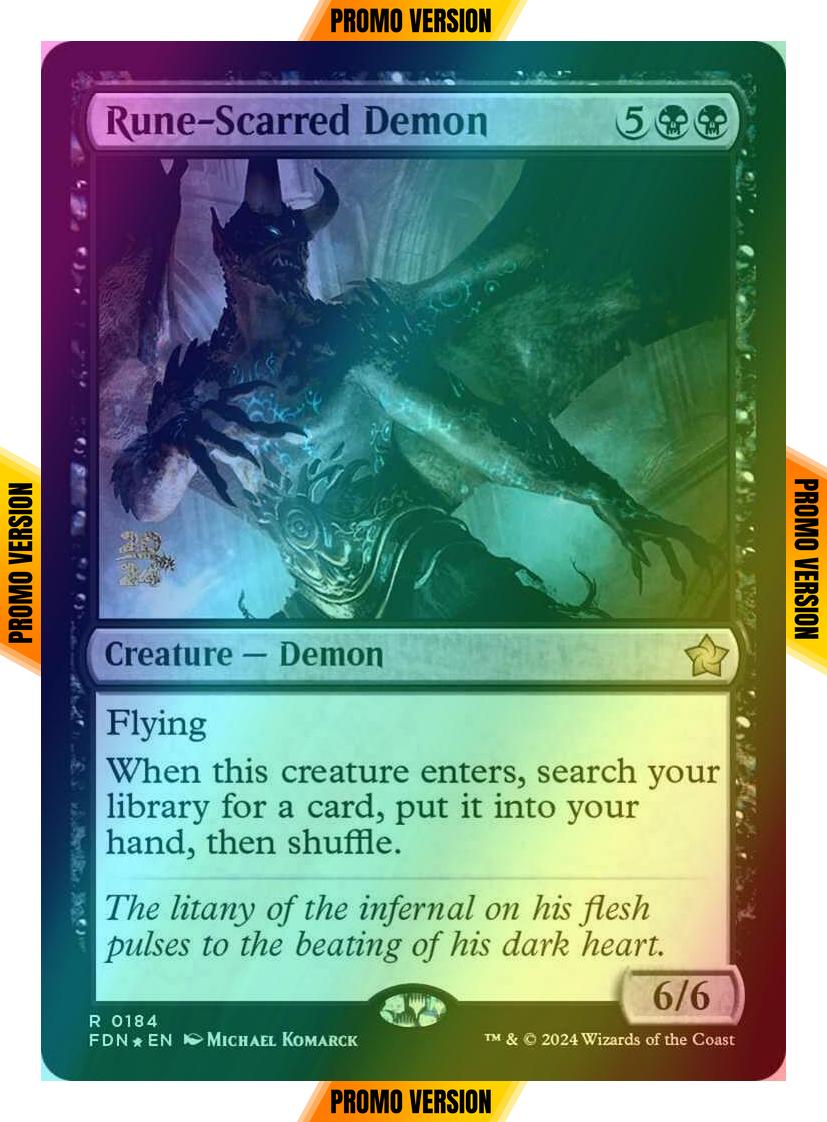 Rune-Scarred Demon [184s] [Prerelease] [Foundations: Promos] [Foil]