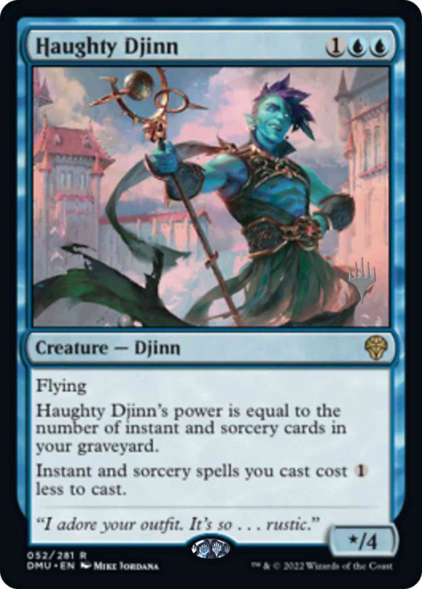 Haughty Djinn [52p] [Promo Pack] [Dominaria United: Promos] [Non-Foil]
