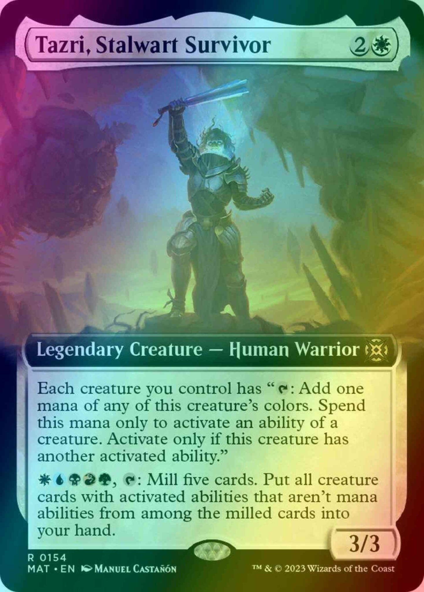 Tazri, Stalwart Survivor [154] [Extended Art] [March of the Machine: The Aftermath] [Foil]