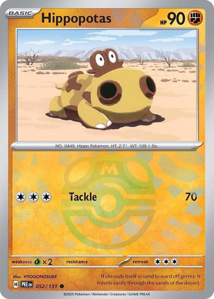Hippopotas - Master Ball Pattern - 052/131 - Common [sv085-052] [Reverse Holo]