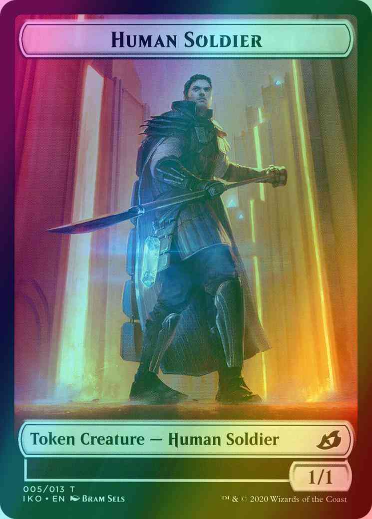 Human Soldier Token (05) // Shark Token (07) [Ikoria Lair of Behemoths Tokens] [Foil]
