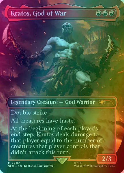 kratos mtg card Kratos, God of War [2207] [Borderless] [God of War: Greek] [Secret Lair Drop] [Rainbow Foil] – Face to Face Games legal and are best ArtStation - Lorcana - Choose Your Deck!:Commander Deck Set of 4 enchantment-based deck
