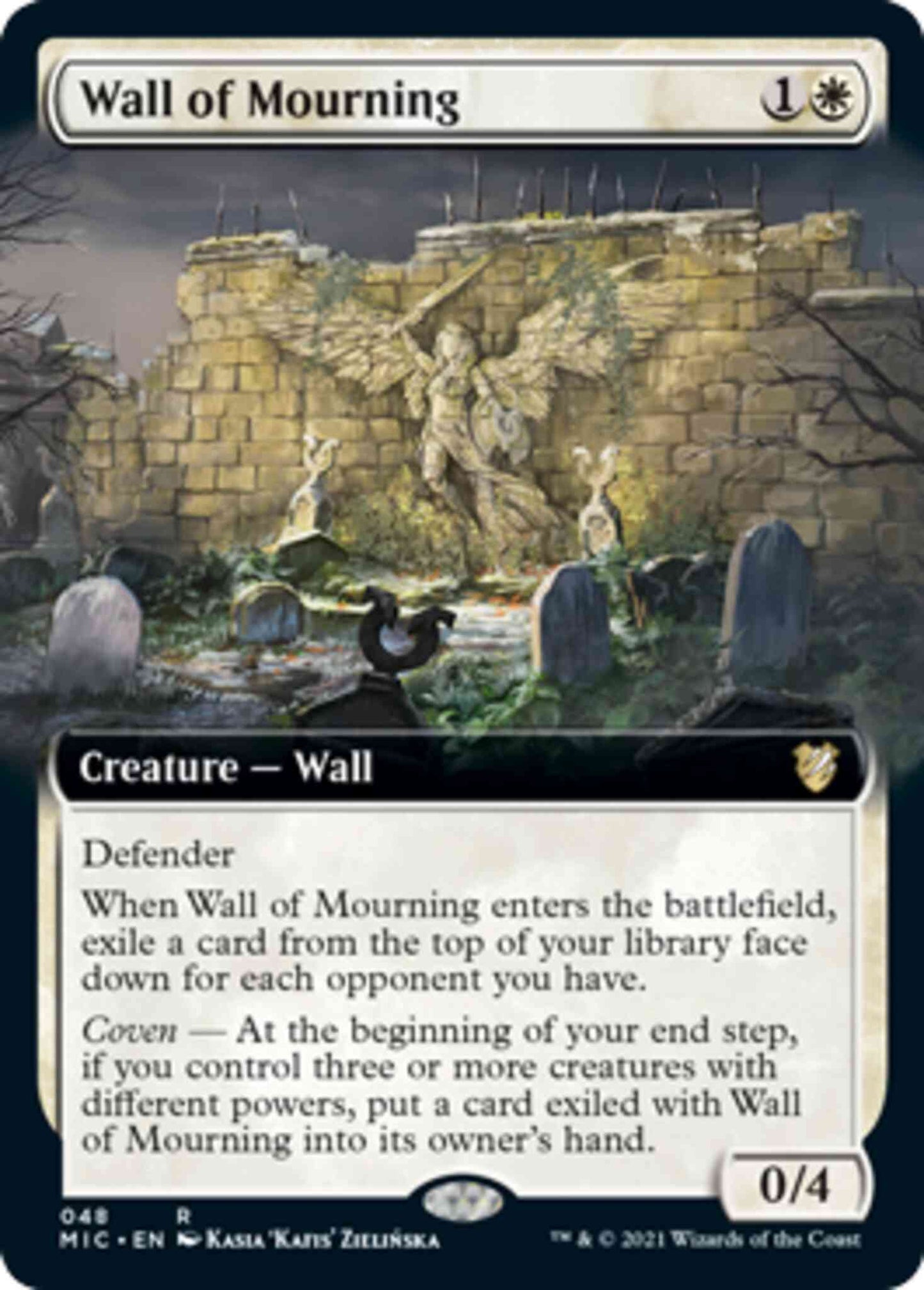 Wall of Mourning [48] [Extended Art] [Innistrad: Midnight Hunt: Commander] [Non-Foil]