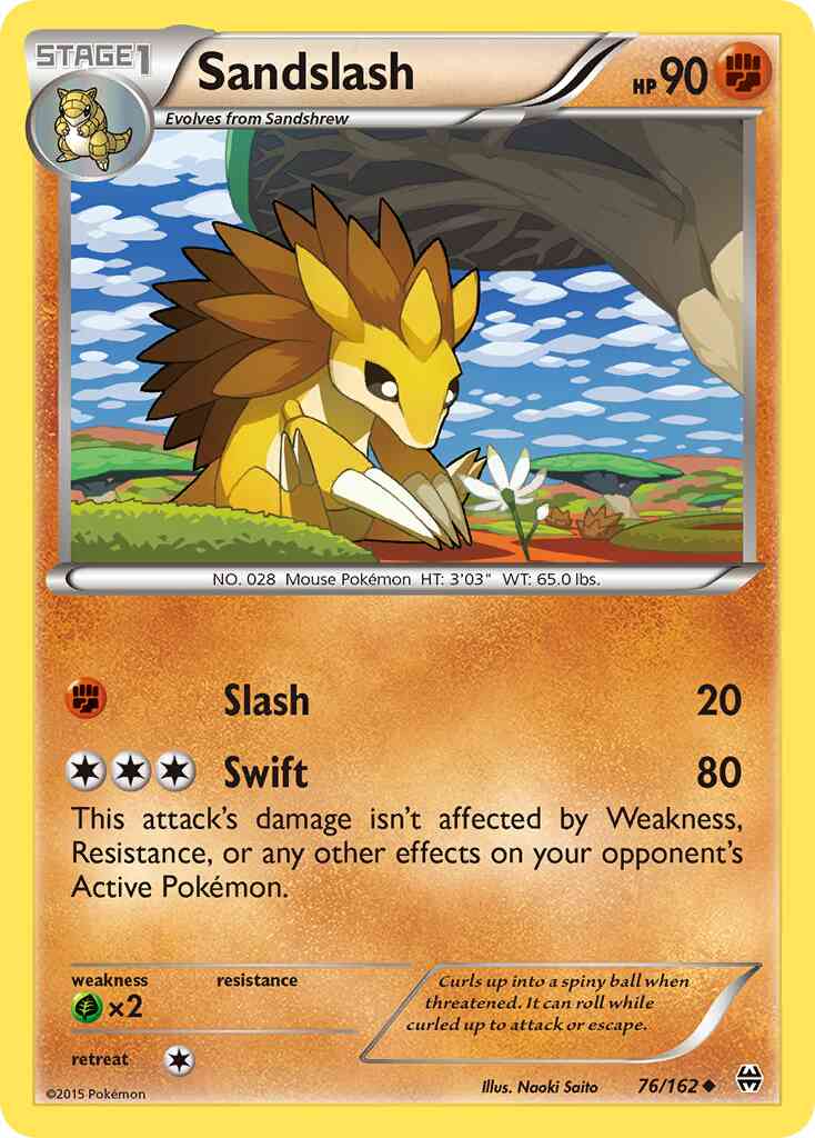 Sandslash - 76/162 - Uncommon [xy8-76] [Non-Holo]