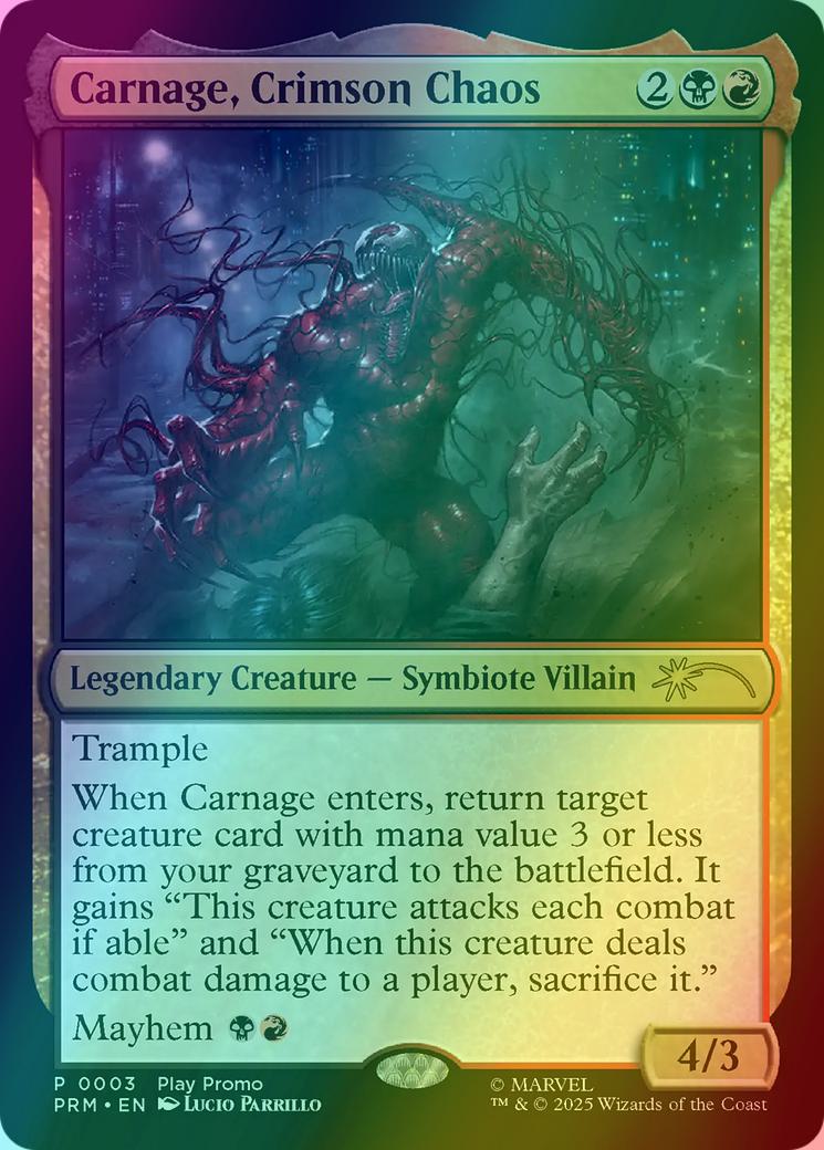 Carnage, Crimson Chaos [13] [PRM-0003] [Wizards Play Network 2025] [Foil]