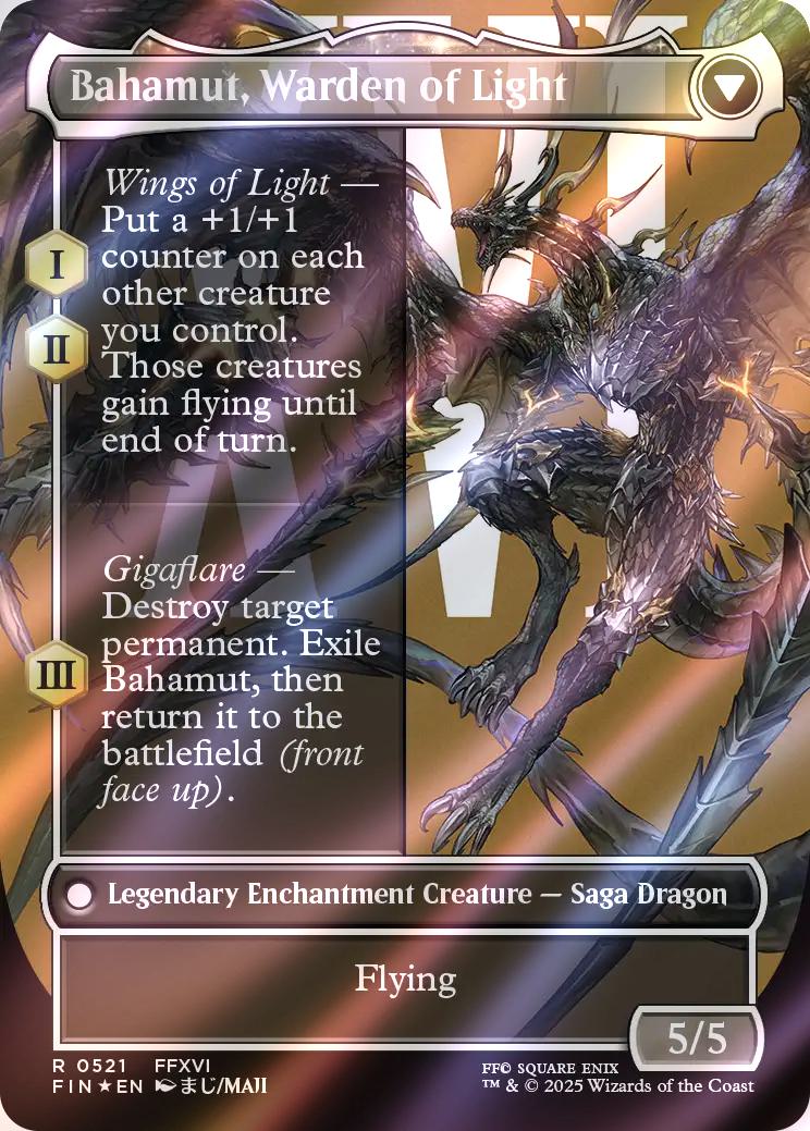 Dion, Bahamut's Dominant // Bahamut, Warden of Light [521] [Borderless] [Character] [FINAL FANTASY] [Surge Foil]