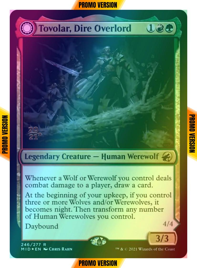 Tovolar, Dire Overlord // Tovolar, the Midnight Scourge [Prerelease] [246s] [Innistrad: Midnight Hunt Promos] [Foil]