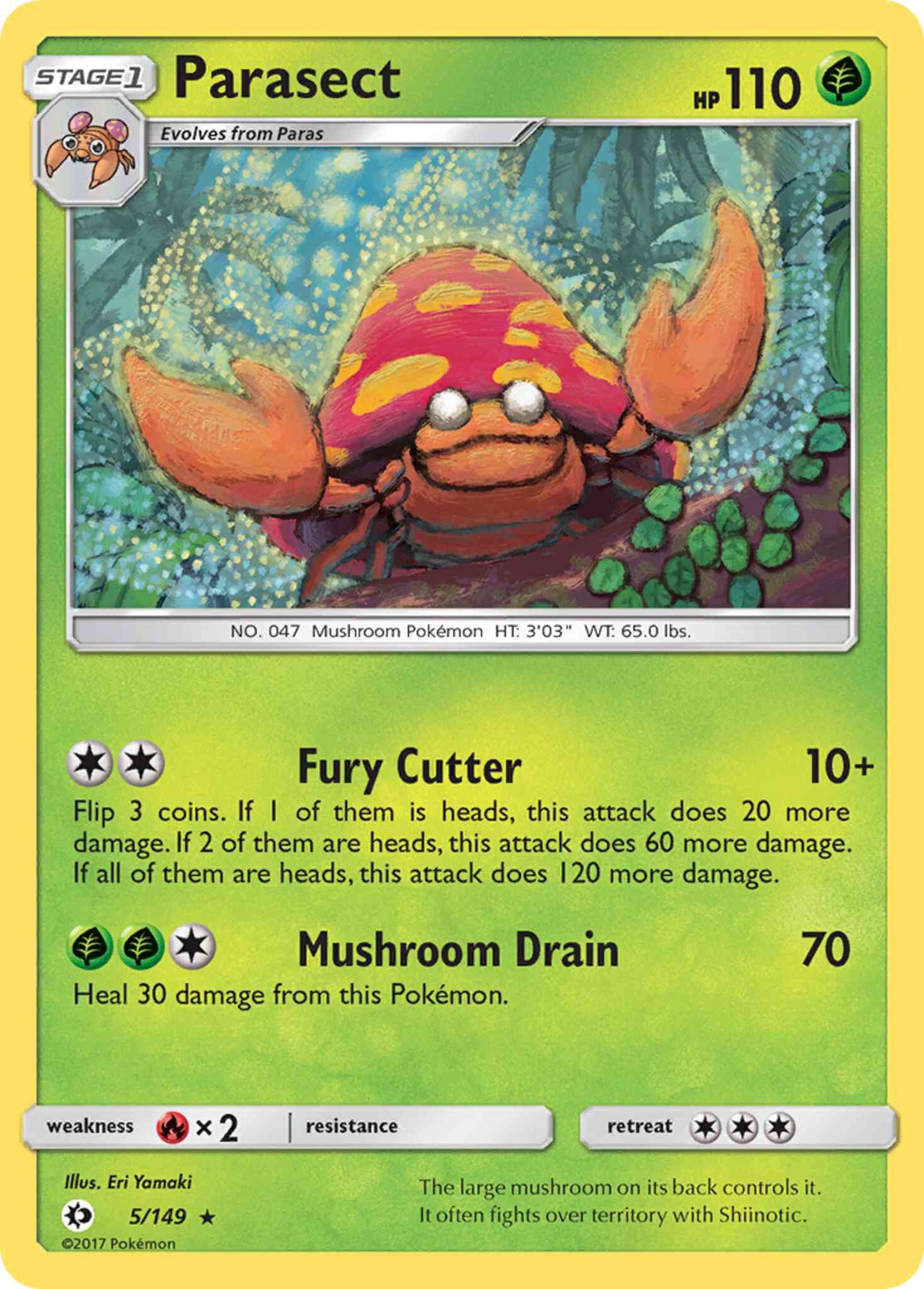 Parasect - 5/149 - Rare [sm1-5] [Reverse Holo]
