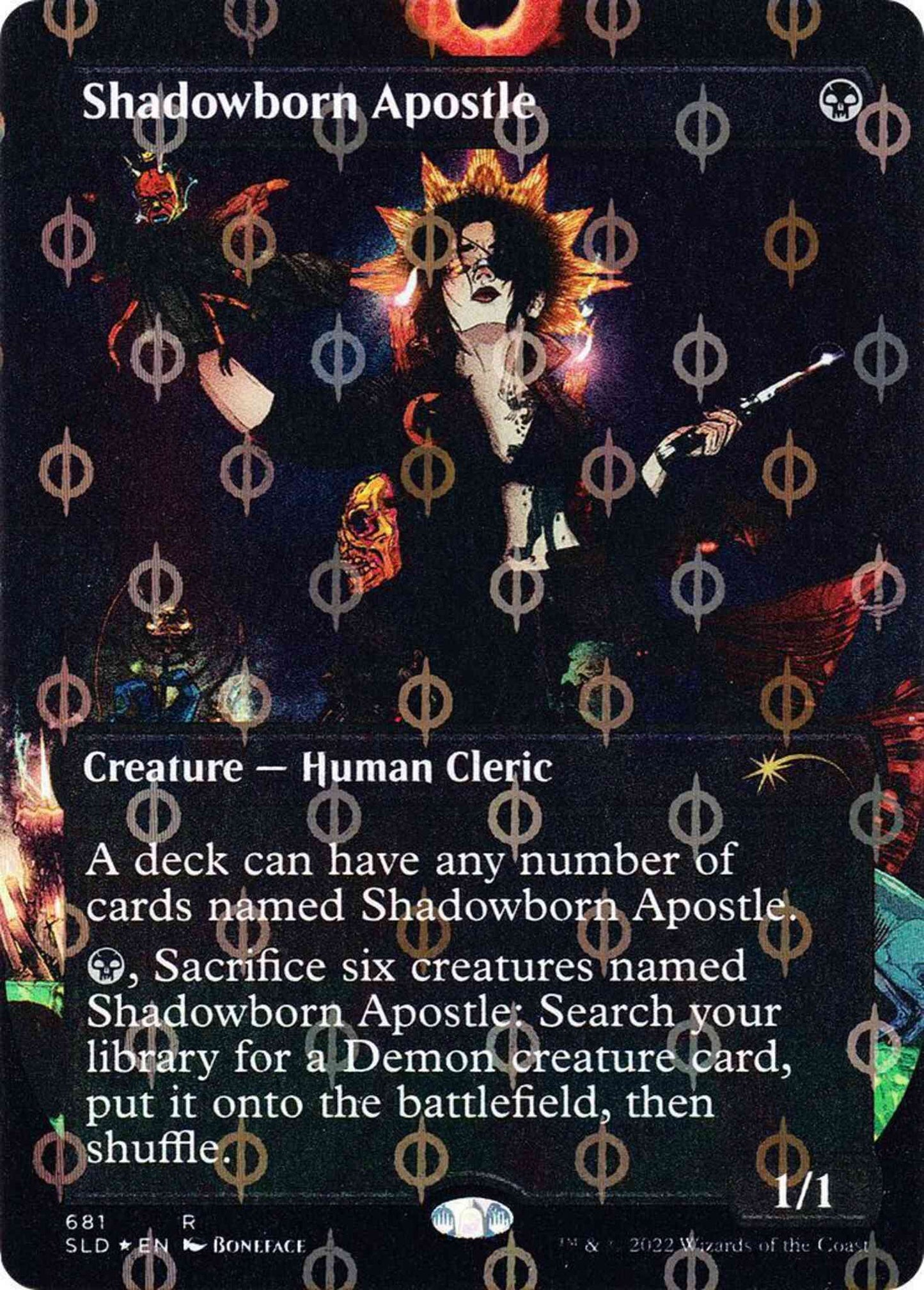 Shadowborn Apostle [0681y] [Borderless] [Boneface] [Secret Lair Drop] [Compleat Foil]