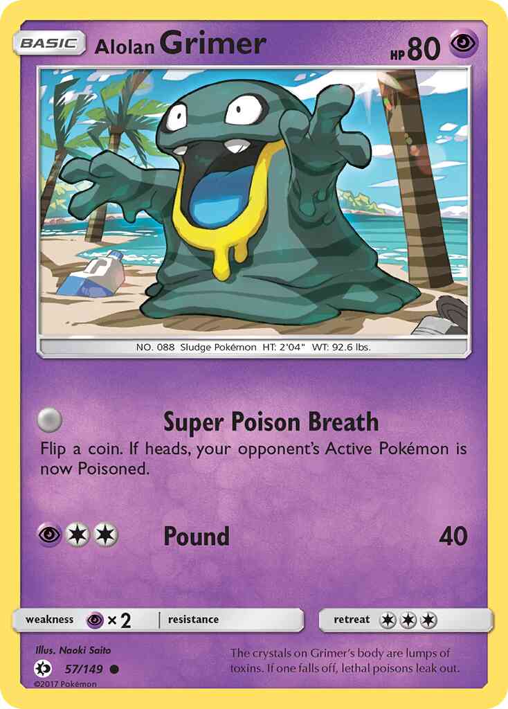 Alolan Grimer - 57/149 - Common [sm1-57] [Reverse Holo]