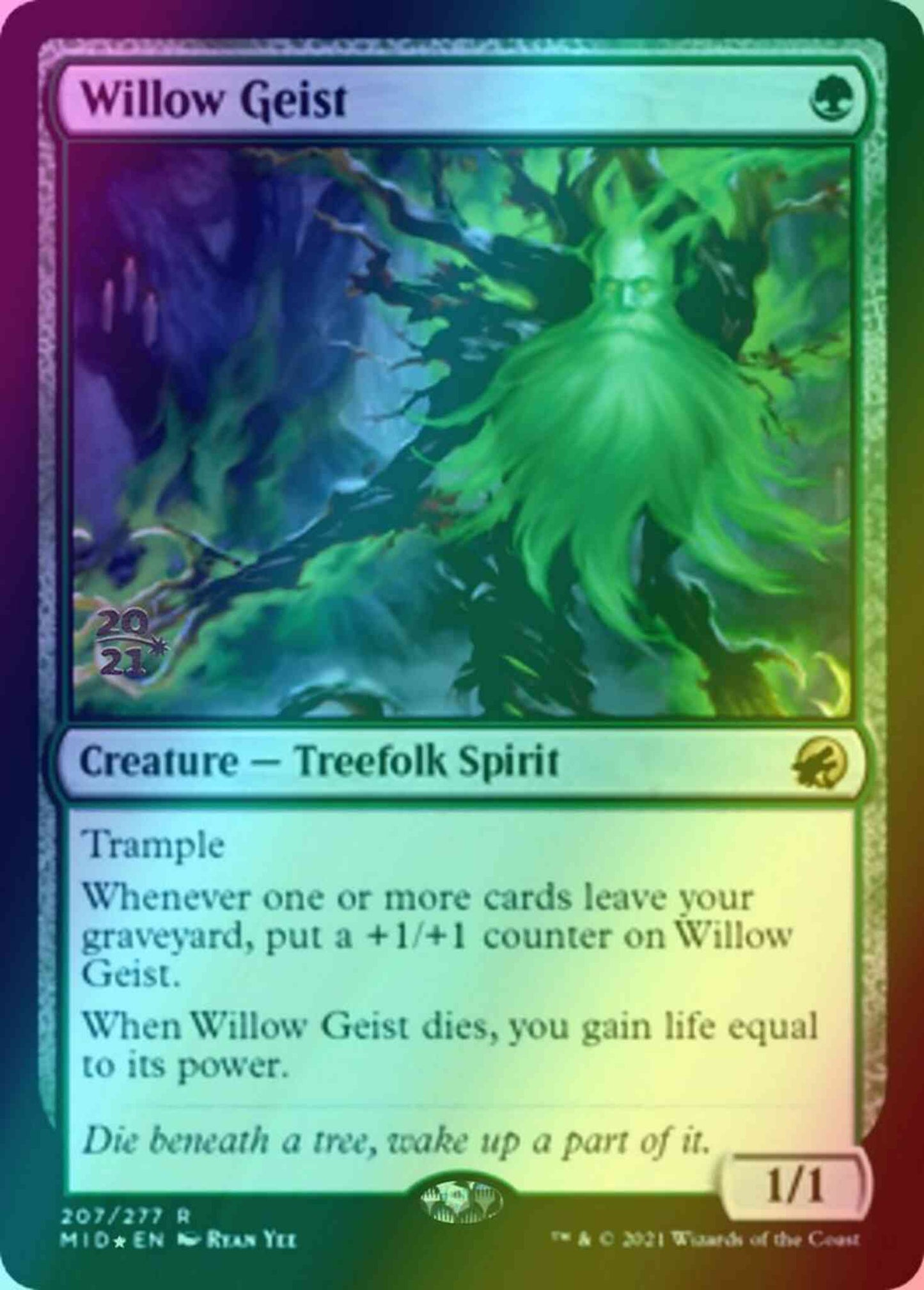 Willow Geist [Prerelease] [207s] [Innistrad: Midnight Hunt Promos] [Foil]