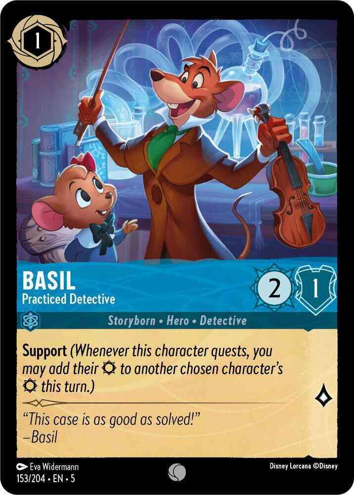 Basil - Practiced Detective - 153/204 [Shimmering Skies] [Non-Foil]
