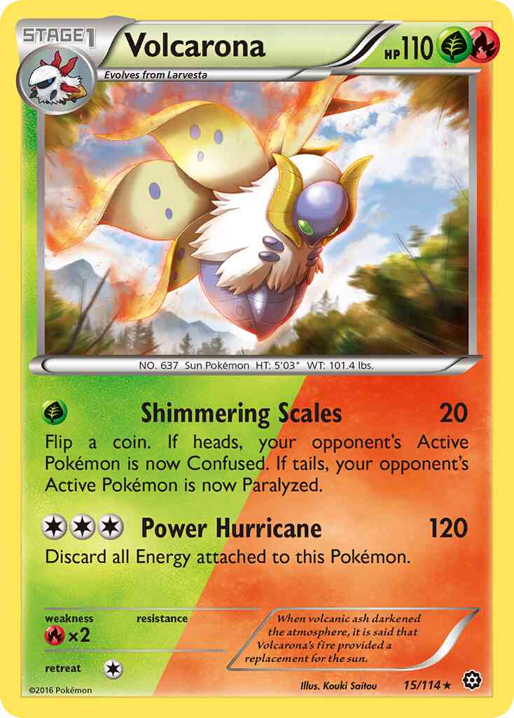 Volcarona - 15/114 - Rare [xy11-15] [Reverse Holo]