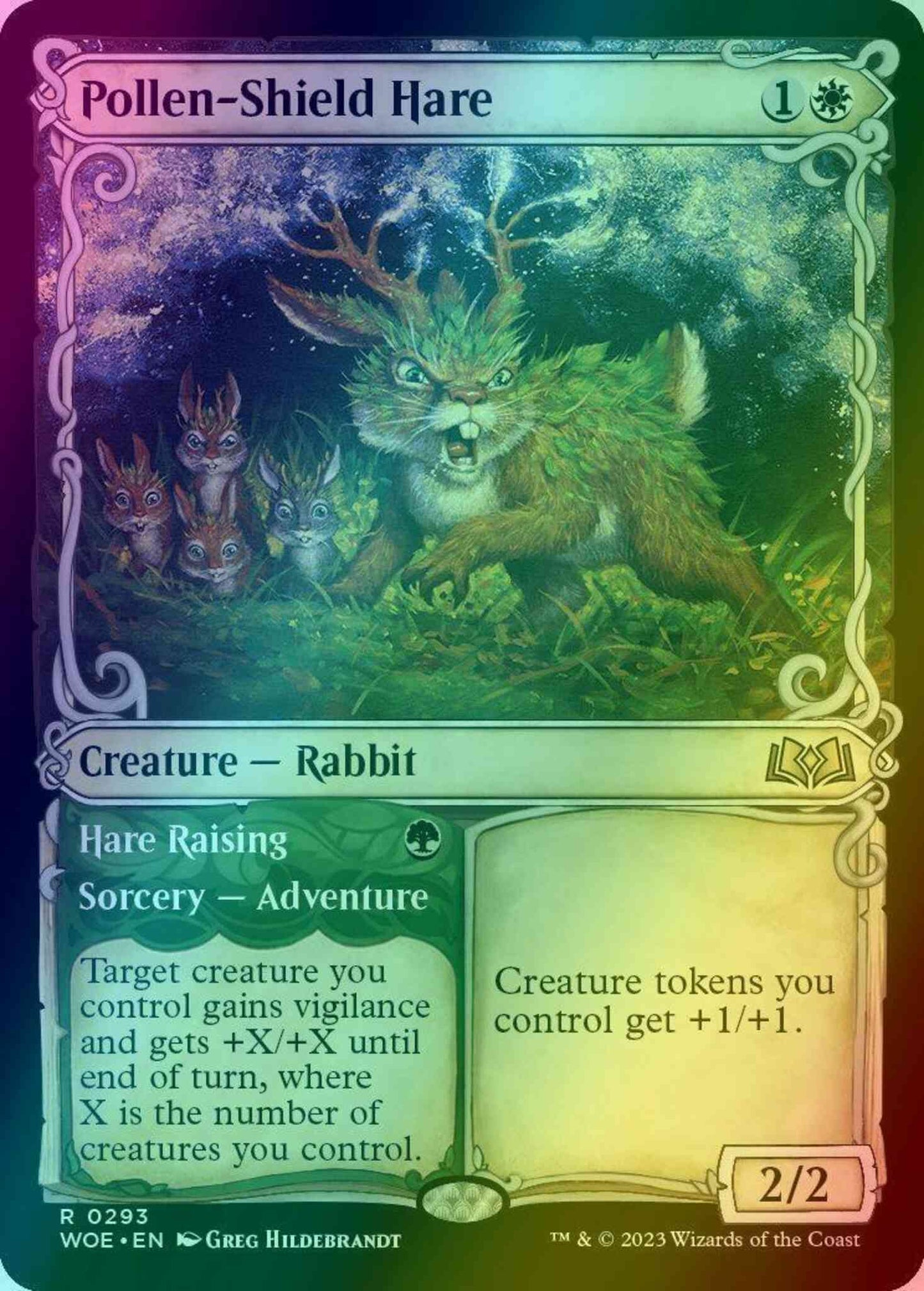 Pollen-Shield Hare // Hare Raising [293] [Adventure Showcase] [Wilds of Eldraine] [Foil]