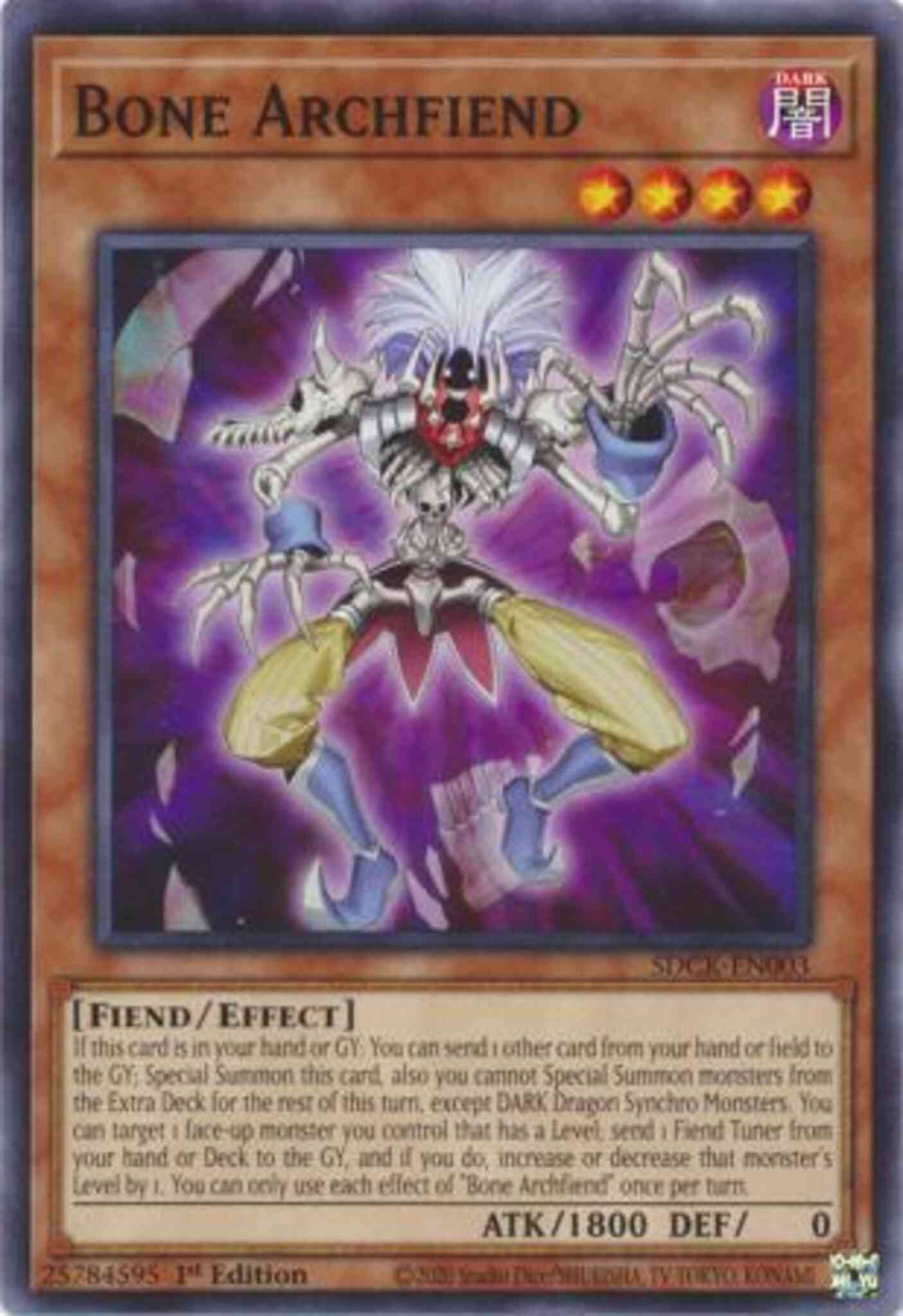 Bone Archfiend - SDCK-EN003 - Common - 1st Edition