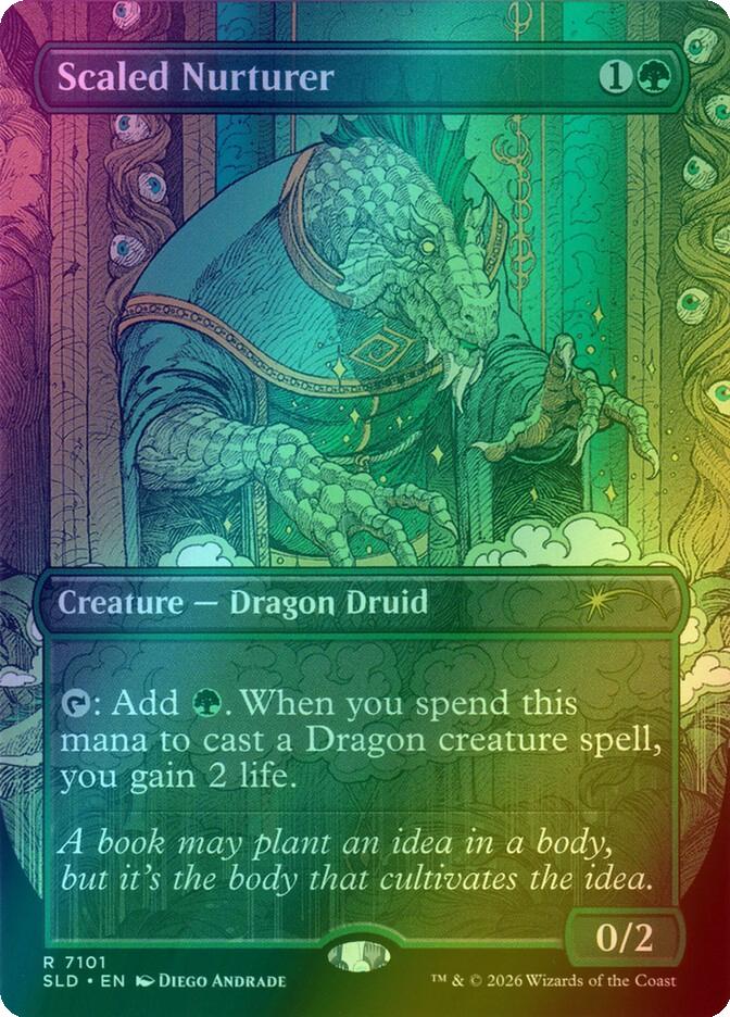 Scaled Nurturer [7101] [Borderless] [D&D: Whispers in Candlekeep] [Secret Lair Drop] [Foil]