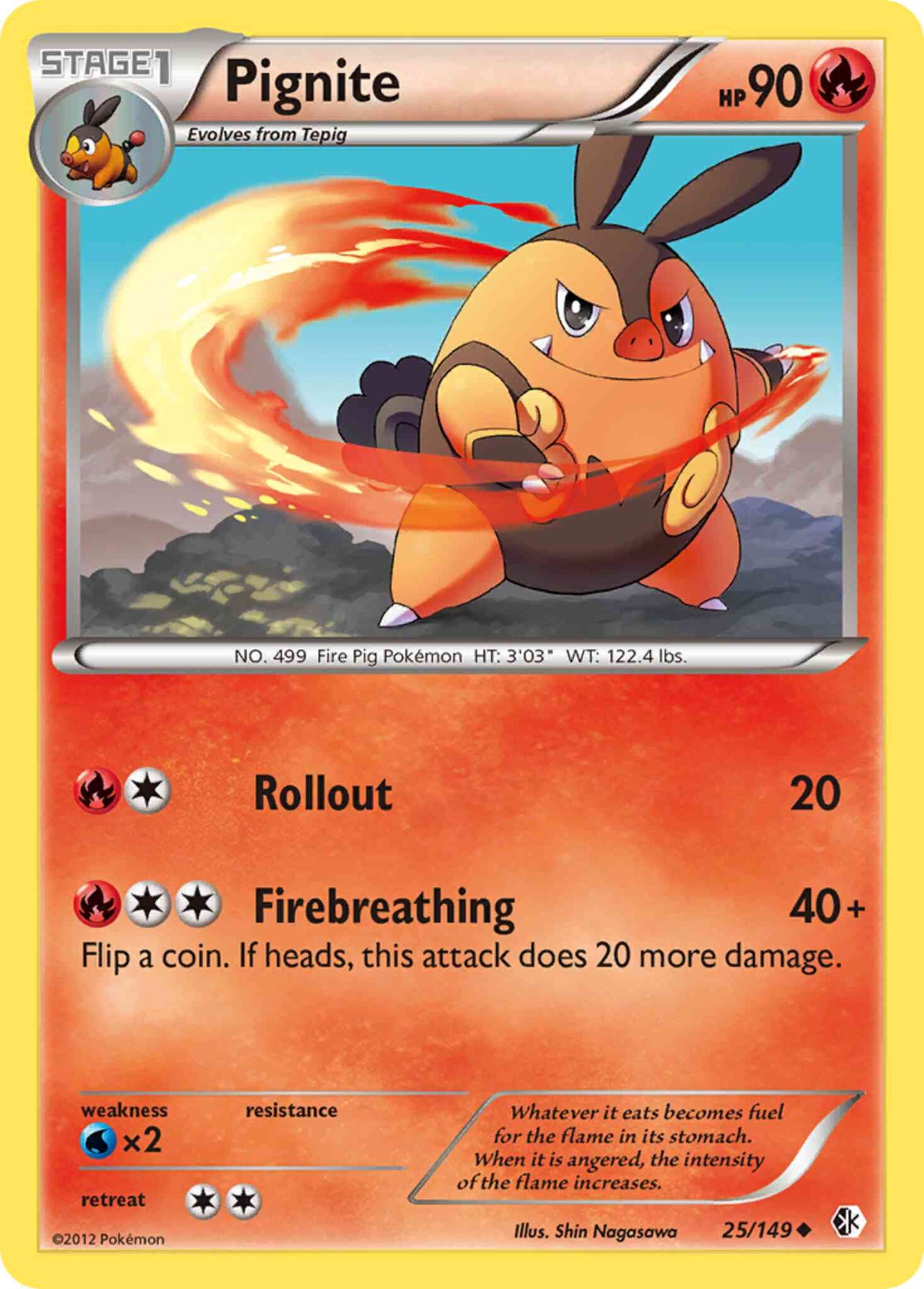 Pignite - 25/149 - Uncommon [bw7-25] [Reverse Holo]