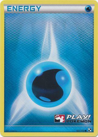 Water Energy - 107 - Promotional - Crosshatch Holo Pokemon League Freeze Season 2012 [Reverse Holo]